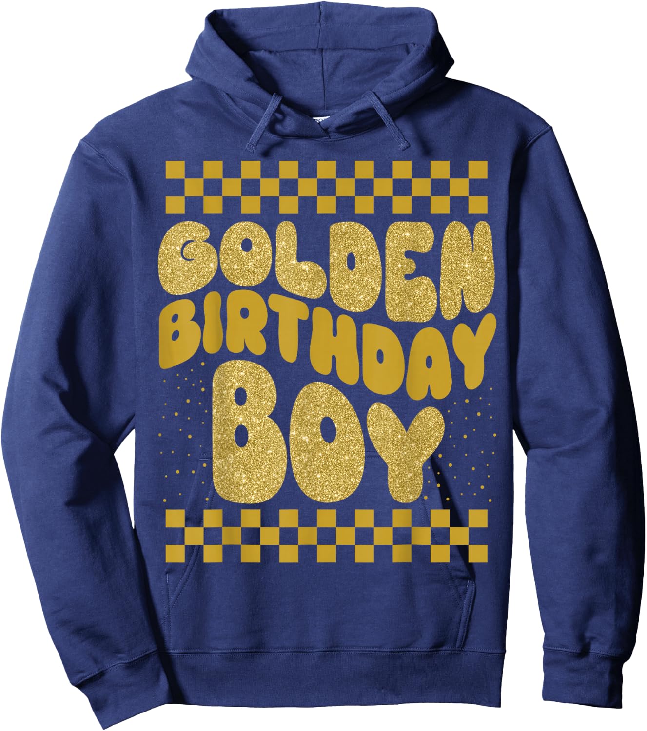 Golden Birthday Boys Bday Toddlers Birthday Party Decoration Hoodie - Hoodie | Navy