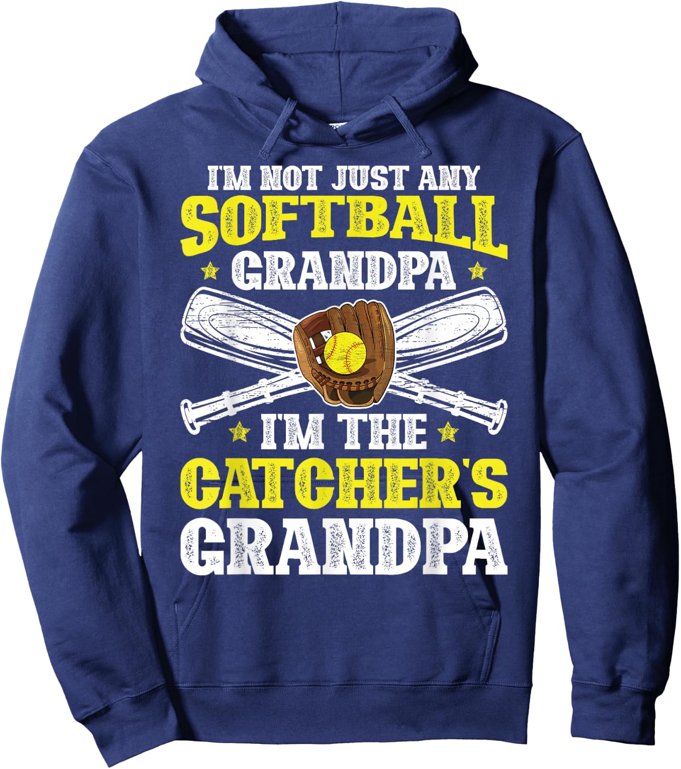 I'm Softball Catcher Grandpa Softball Catcher Grandfather Hoodie - Hoodie | Navy