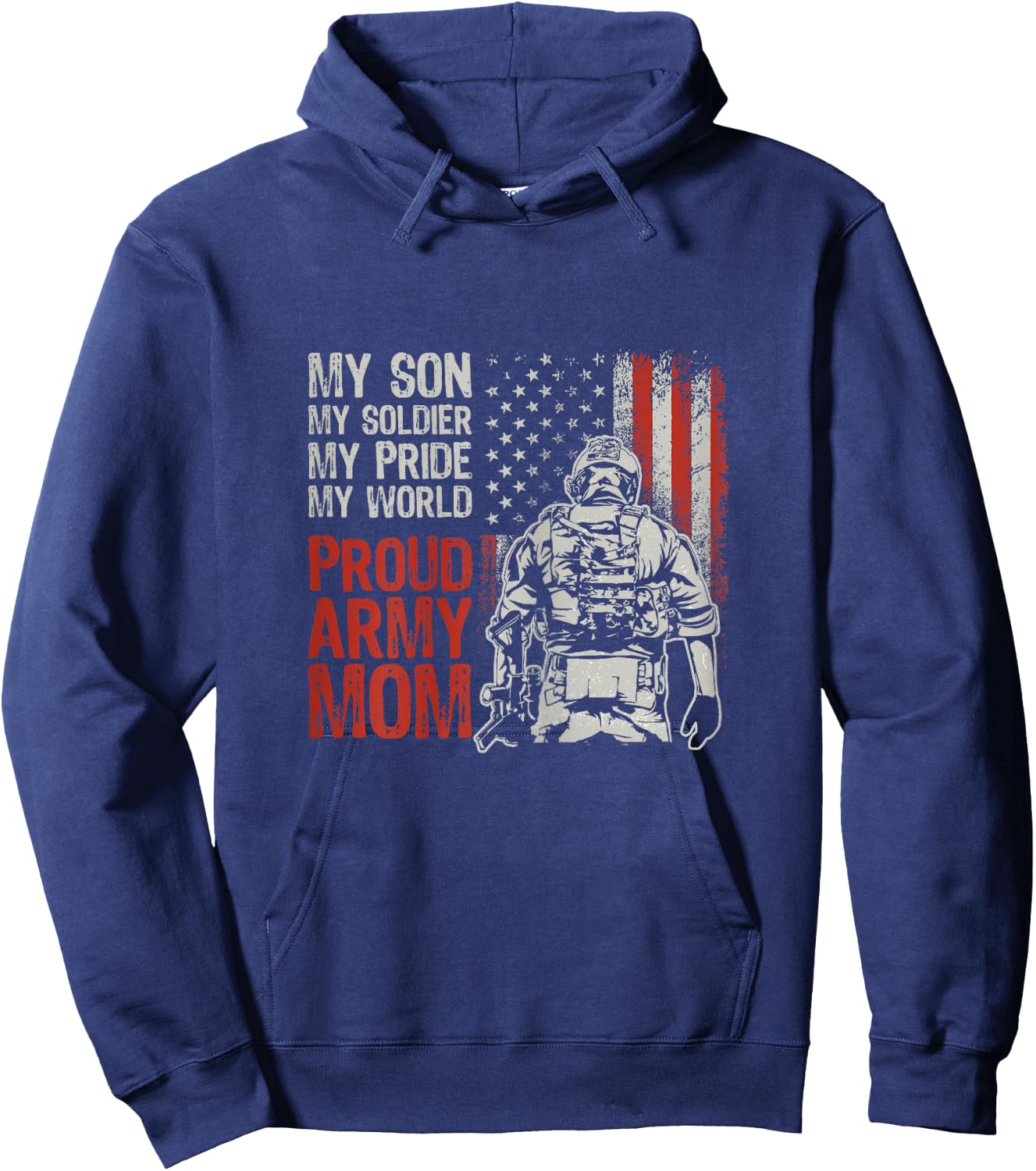 My Son My Soldier Hero Proud Army Mom US Military Mother Hoodie - Hoodie | Navy