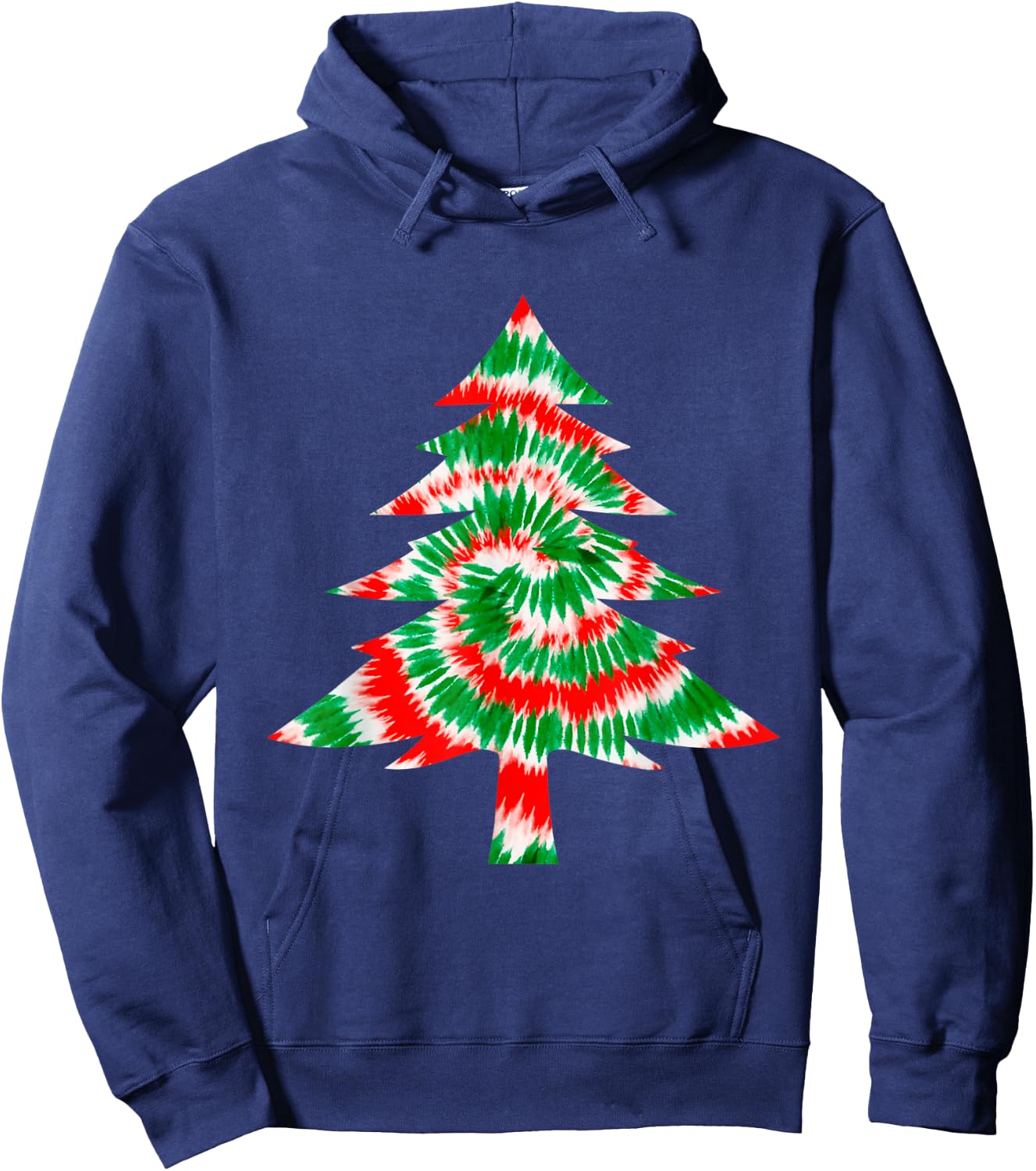Tie Dye Christmas Tree Funny Xmas Holidays Party Men Women Hoodie - Hoodie | Navy