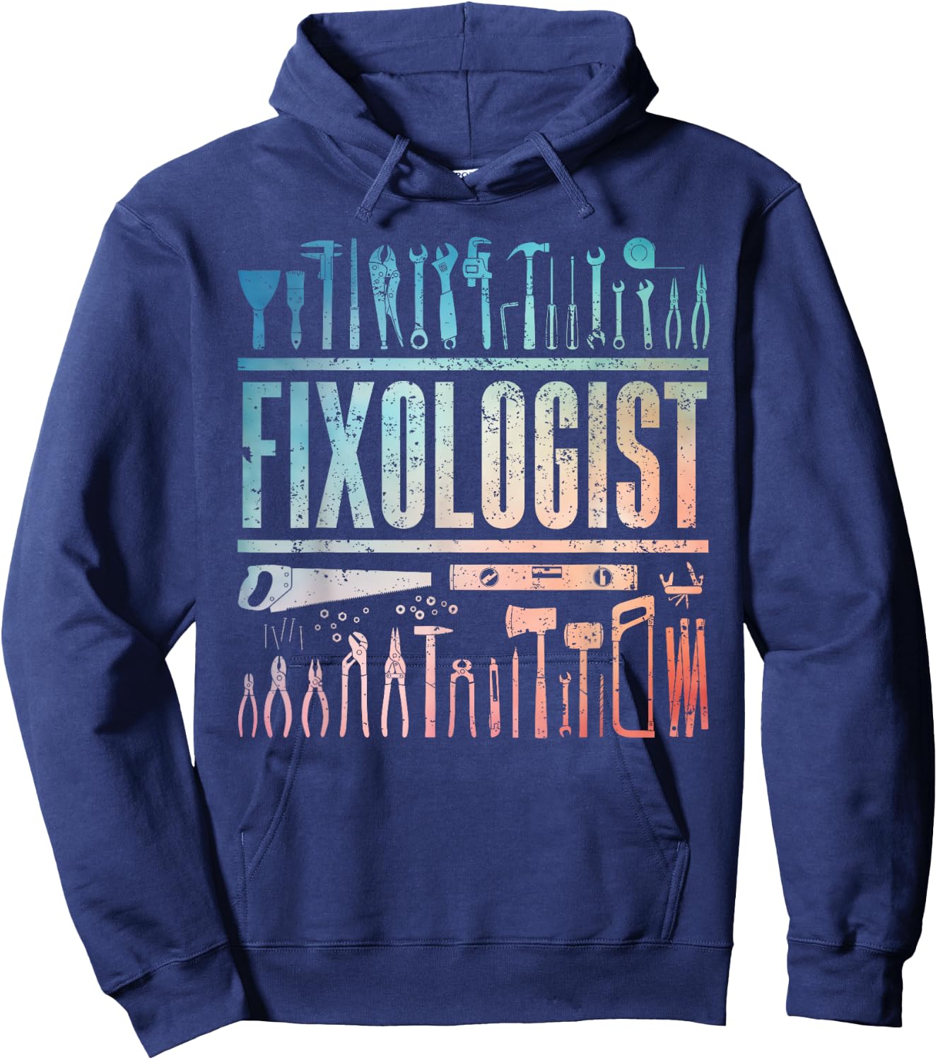 Funny Handyman Art Dad Fixologist Tool DIY Handyman Hoodie - Hoodie | Navy