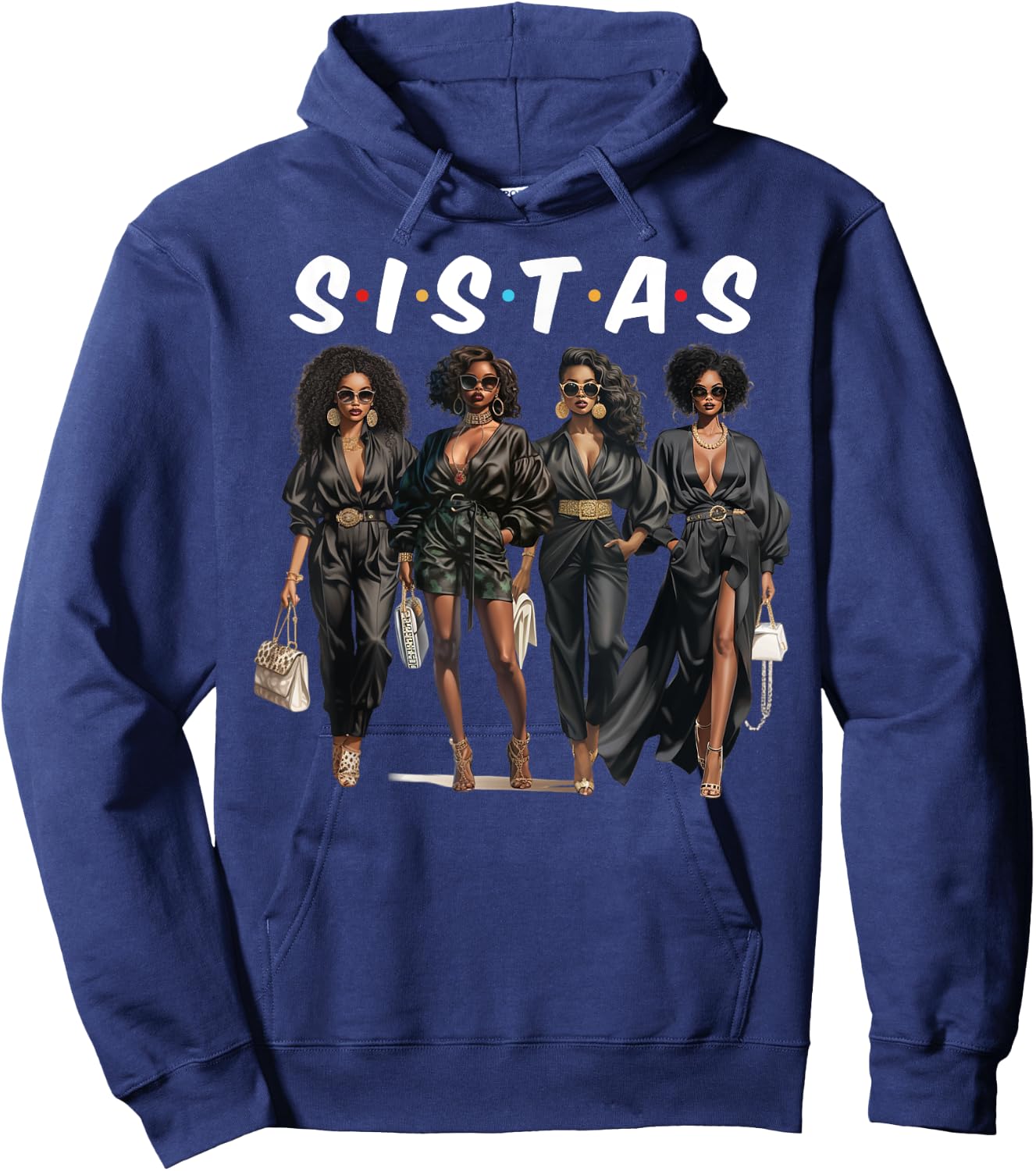 Sistas Black Girlfriends African American Women Girls Trip Hoodie - Hoodie | Navy
