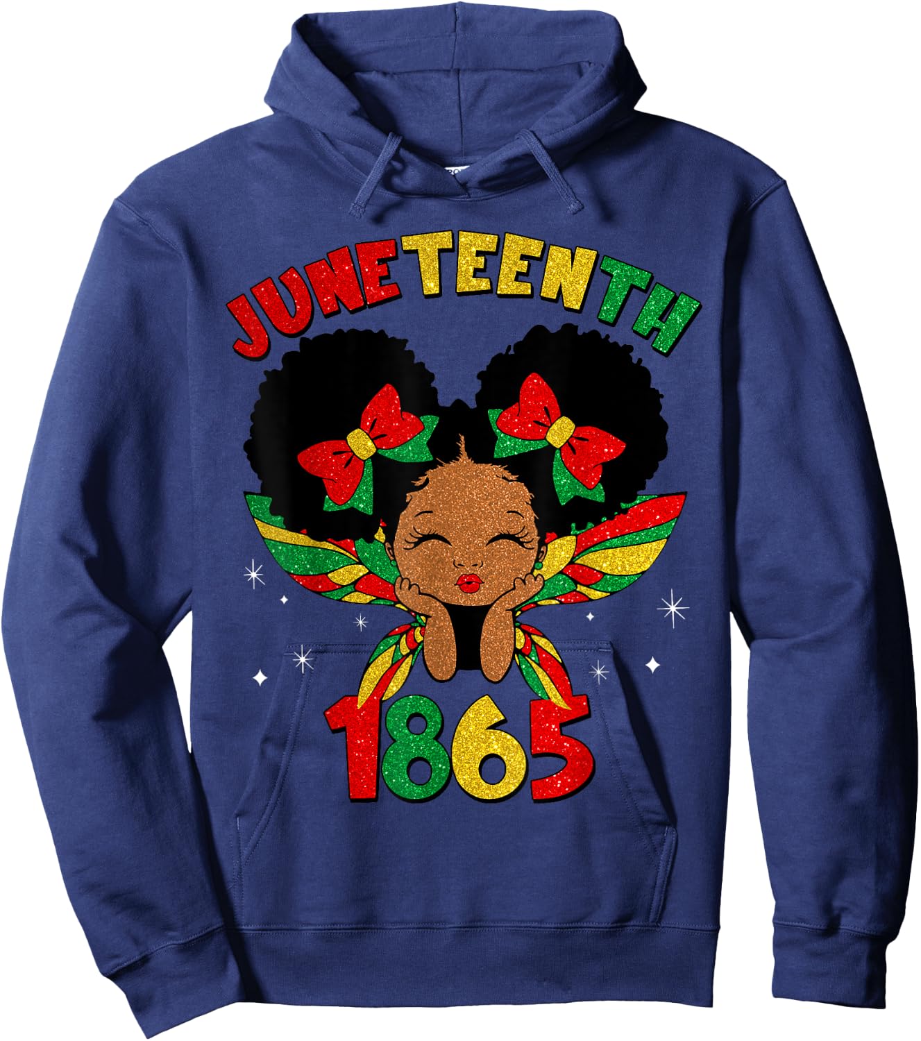 Juneteenth 1865 African American Black Princess Kids Girls Hoodie - Hoodie | Navy
