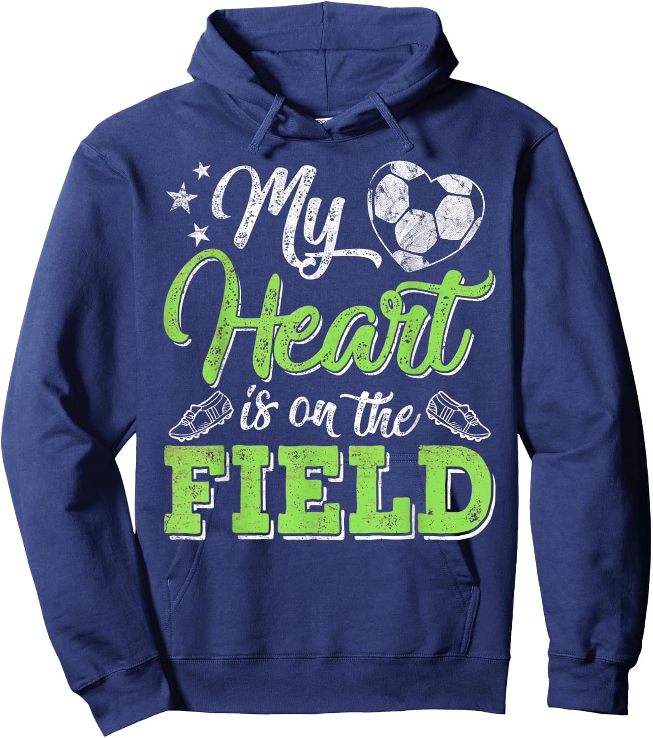 My Heart Is On That Field Soccer Gift Mom And Dad Hoodie - Hoodie | Navy