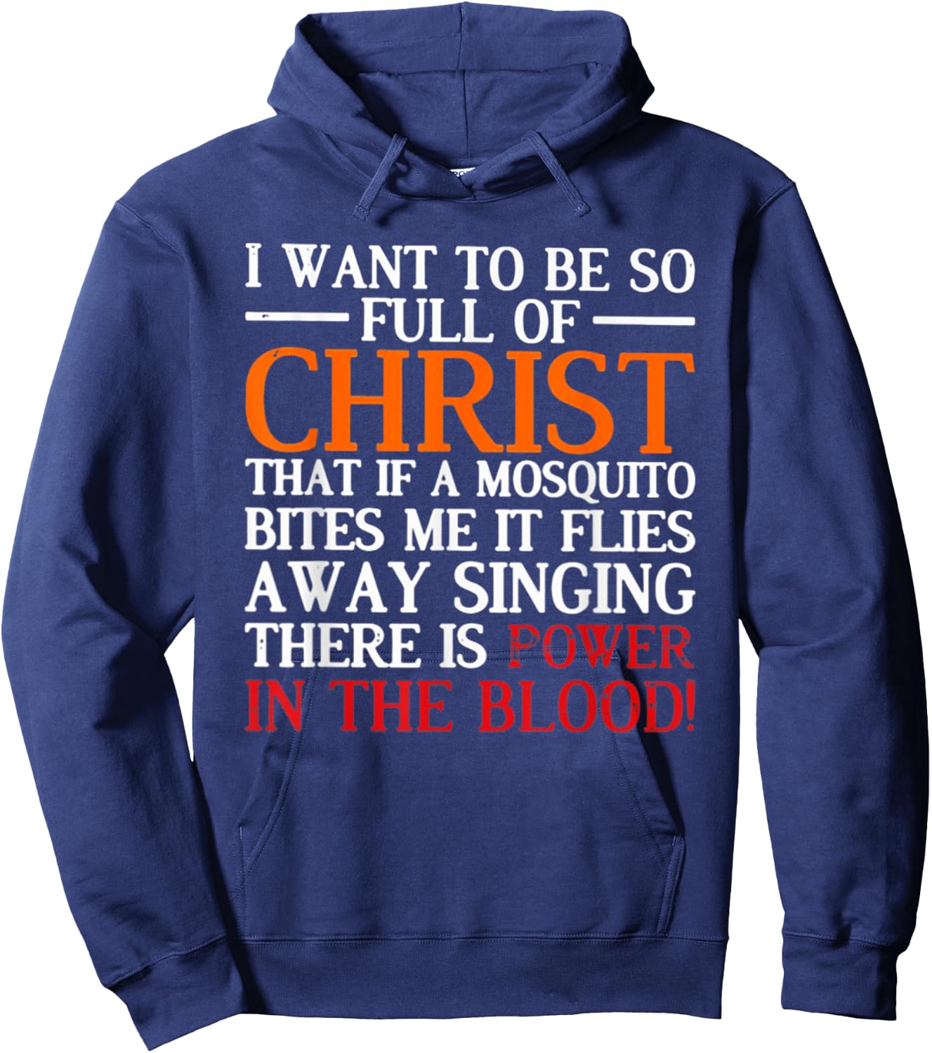 I Want To Be So Full Of Christ That If A Mosquito Bites Me Hoodie - Hoodie | Navy
