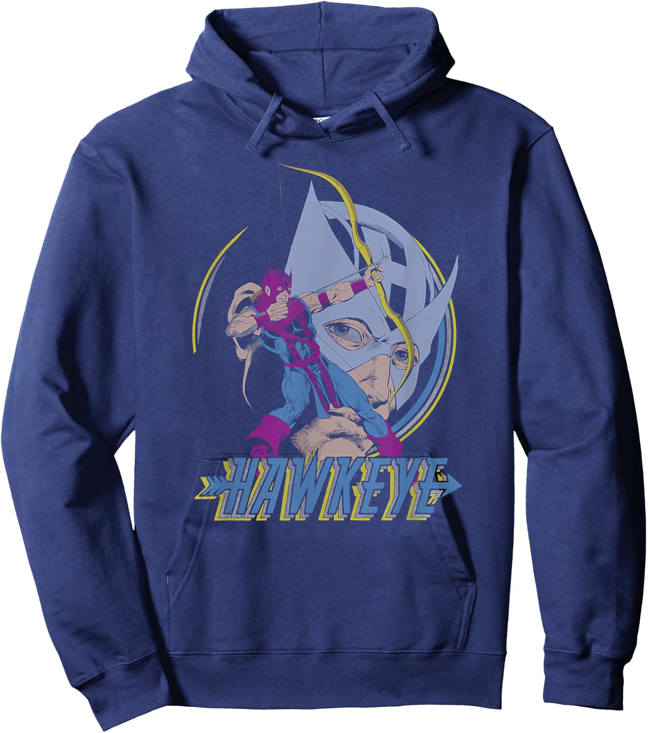 Marvel Comics Avengers Hawkeye Classic Ready Aim Fire Hoodie - Hoodie | Navy