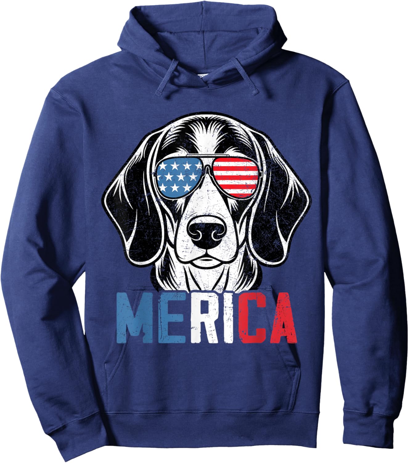 Patriotic Dachshund Dog Merica 4th Of July Funny Men Women Kids Hoodie - Hoodie | Navy