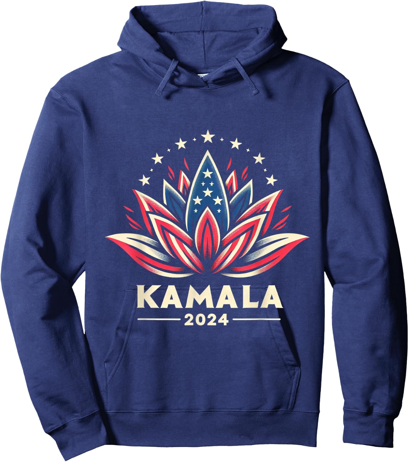Kamala Harris 2024 Presidential Campaign American Lotus Hoodie - Hoodie | Navy