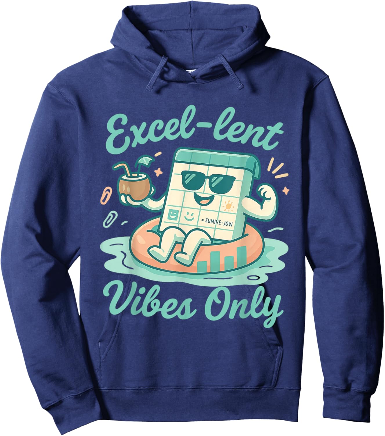 Funny Excel Shirt Excellent Vibe Only Hoodie - Hoodie | Navy