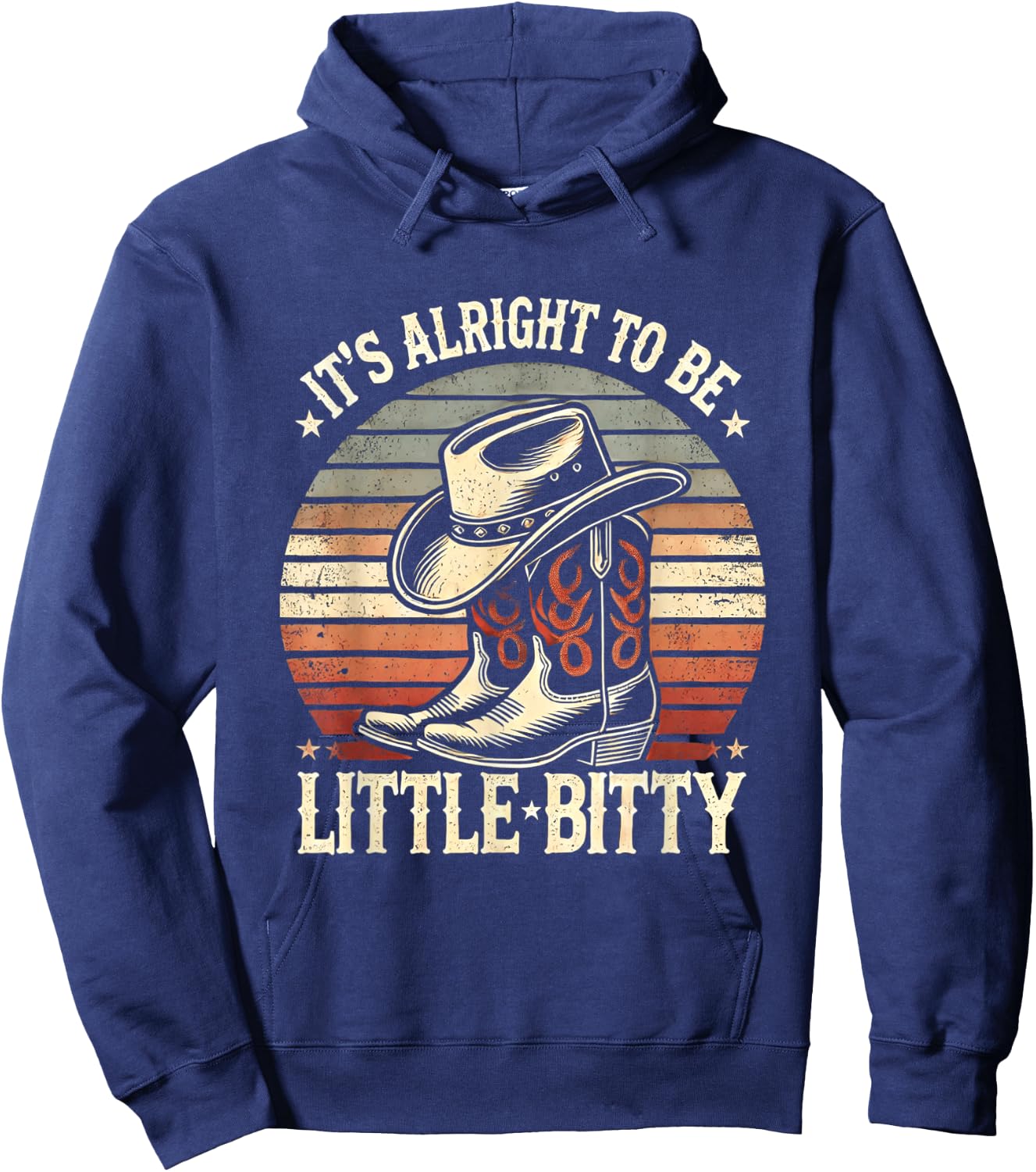 Retro It’s Alright To Be Little Bitty Country Music Toddler Hoodie - Hoodie | Navy