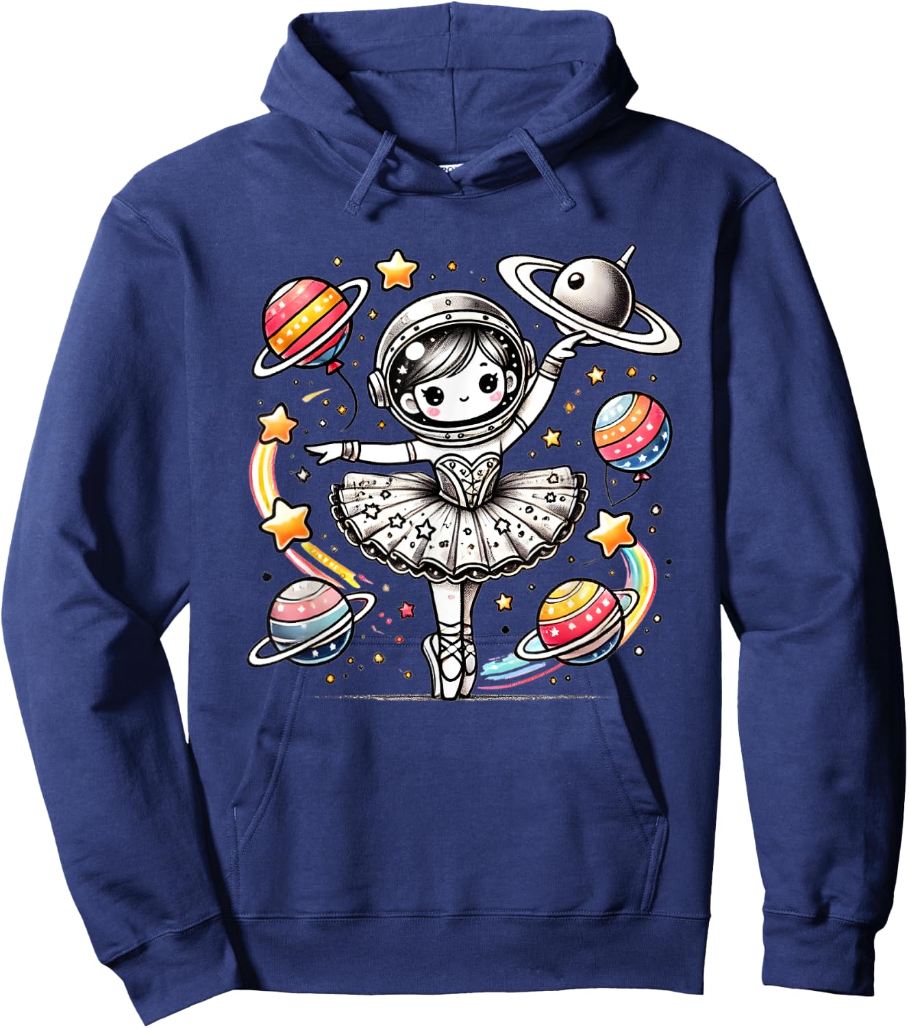 Ballerina Girl Space Astronaut Hoodie - Hoodie | Navy