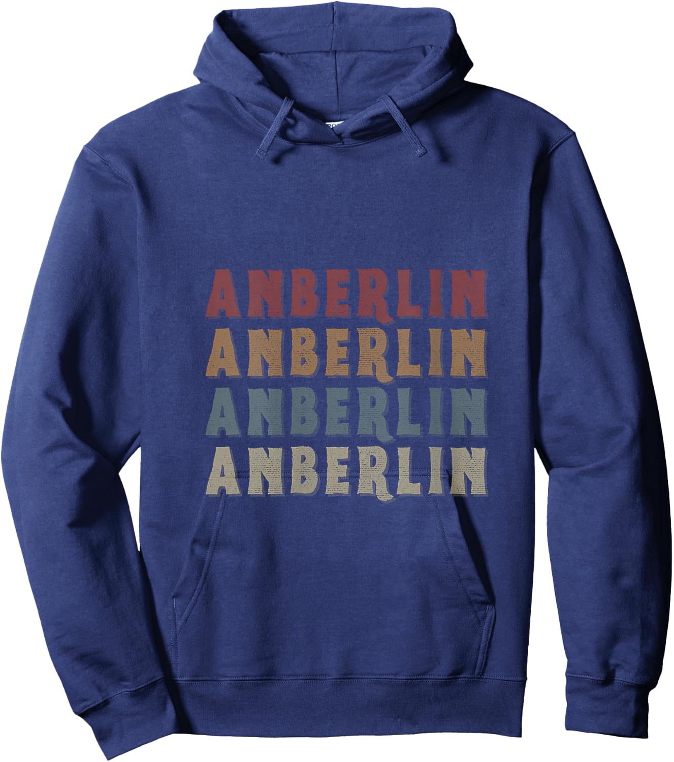 Women's Vintage Cool Anberlin First Name Funny Love Heart Anberlin V-Neck Hoodie - Hoodie | Navy