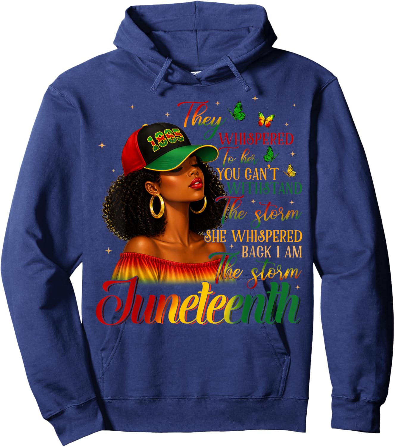 Juneteenth Shirts Black I'm The Storm African Melanin Hoodie - Hoodie | Navy
