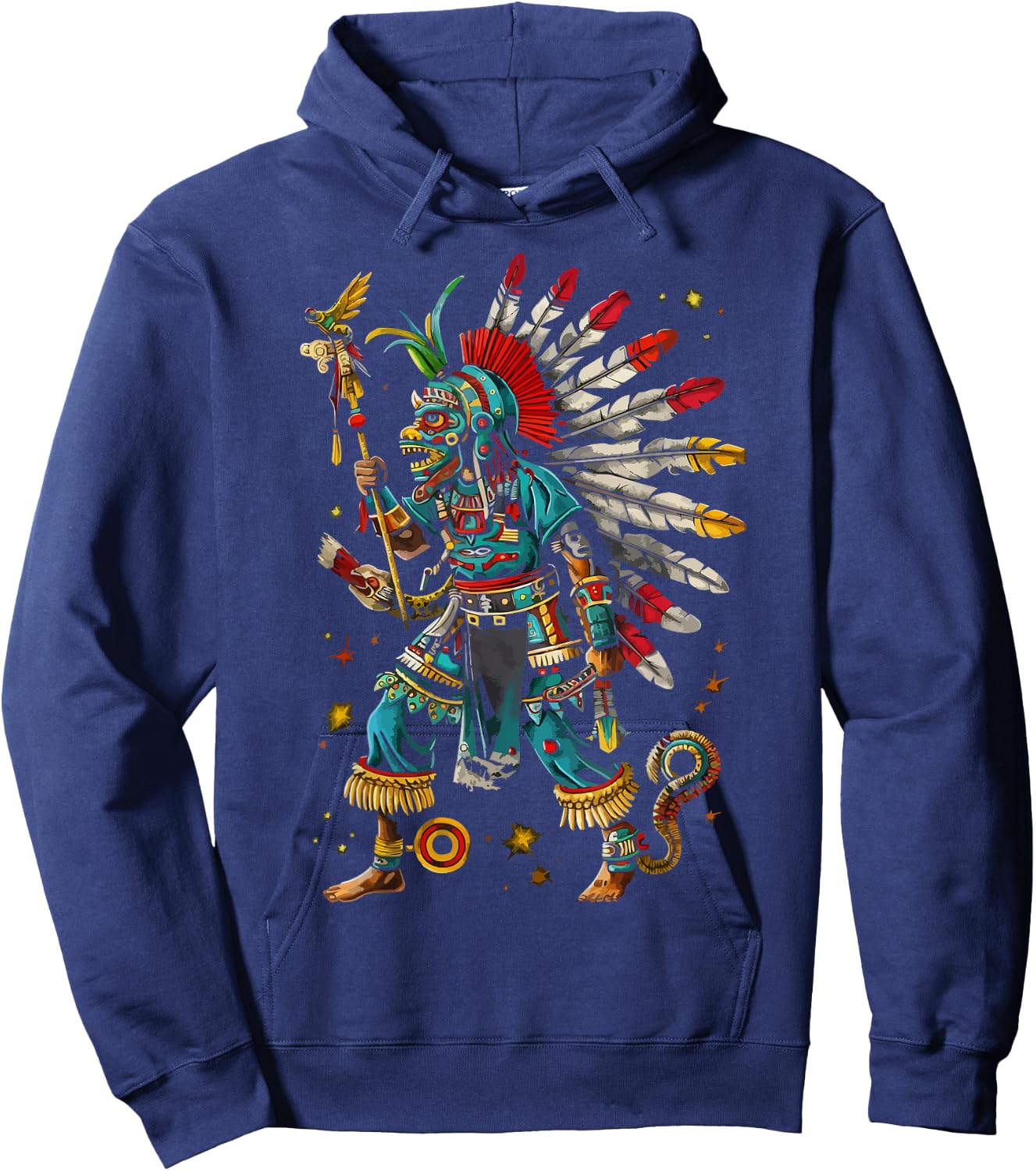 Aztec God Aztec Culture Mayan Indigenous Tlaloc Statue Hoodie - Hoodie | Navy