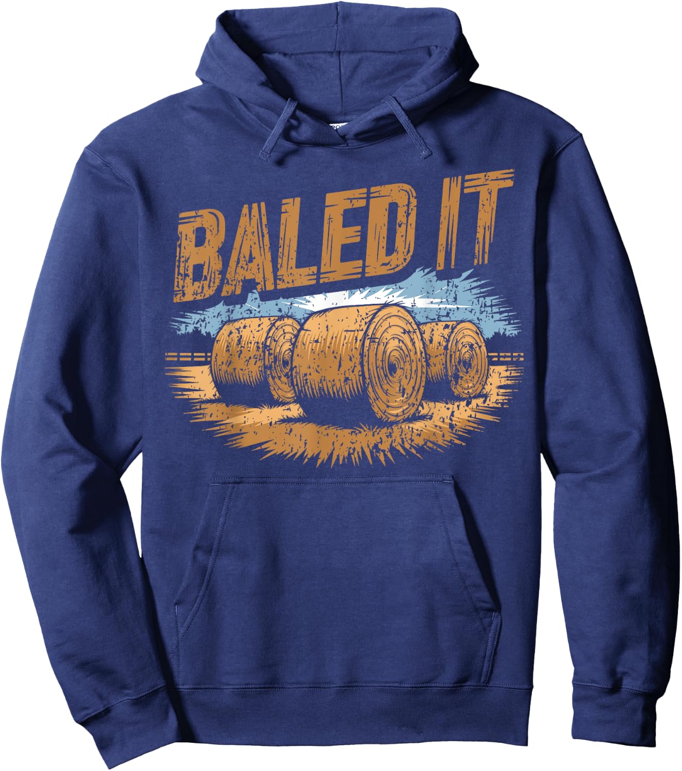 Hay Farmer Baled It Hoodie - Hoodie | Navy