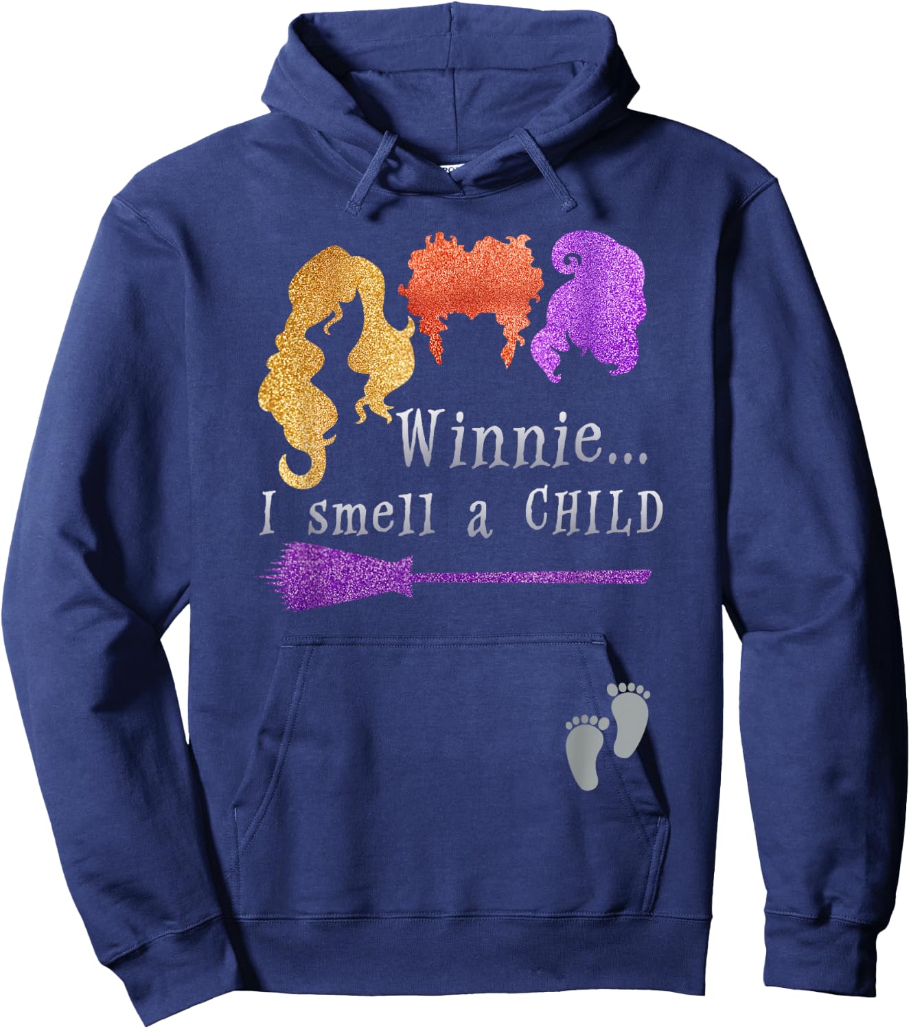 Pregnancy Halloween Costume Winnie I Smell A Child Hoodie - Hoodie | Navy