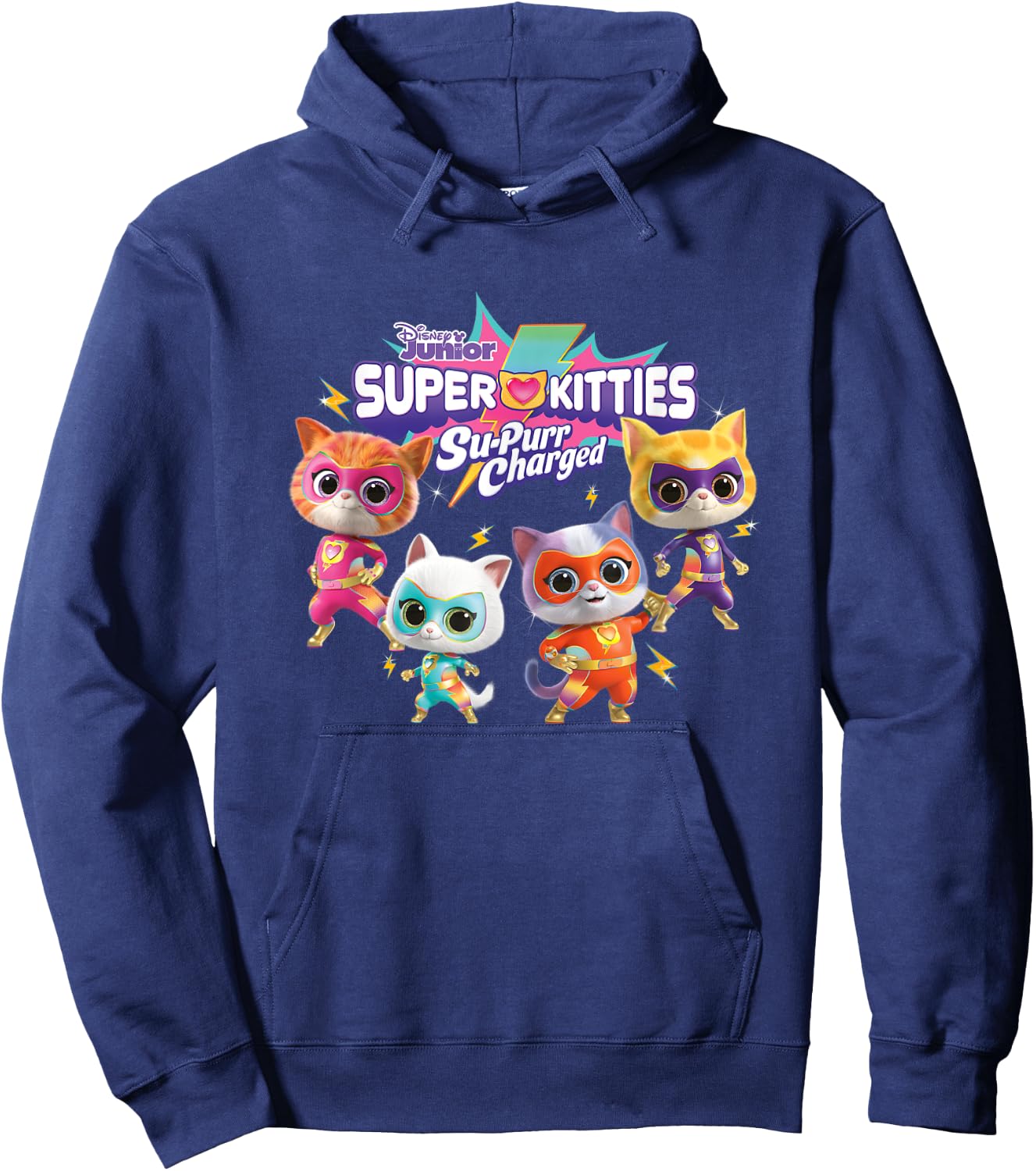 Disney SuperKitties: Su-Purr Charged Heroic Group Shot Hoodie - Hoodie | Navy