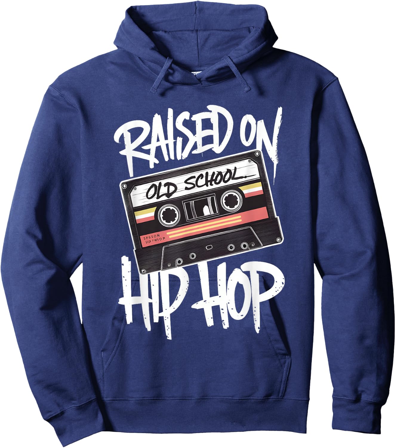 Raised On Old School Hip Hop Cassette Dope 90s Anniversary Hoodie - Hoodie | Navy