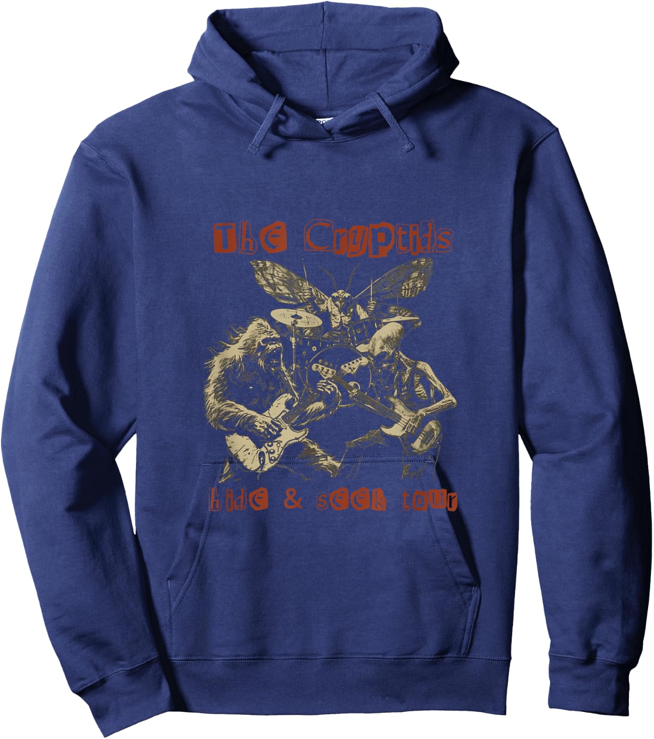 The Cryptids Hide & Seek Tour CryptidBigfoot Mothman UFO Hoodie - Hoodie | Navy
