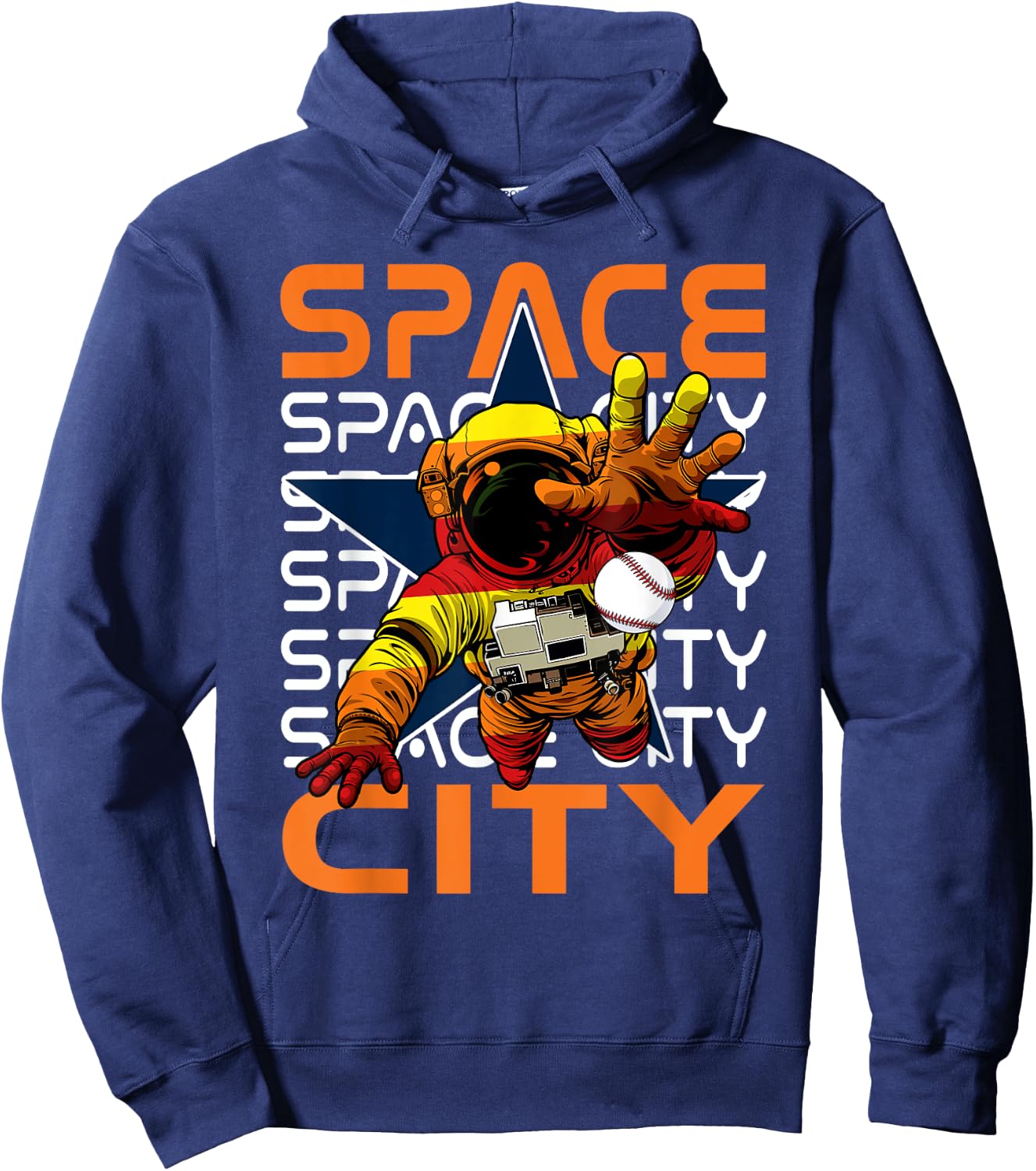 Classic Space City Proud Name Personalized Kawaii Houston Hoodie - Hoodie | Navy