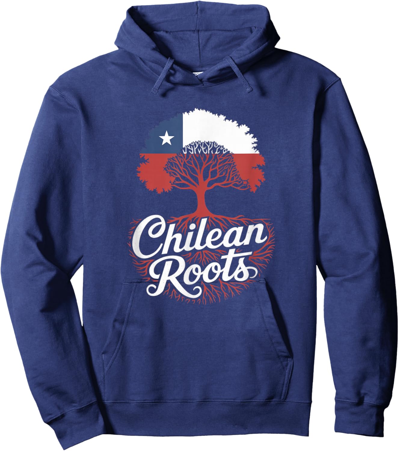 Chilean Roots - Chile Flag Colors Family Tree Souvenir Hoodie - Hoodie | Navy