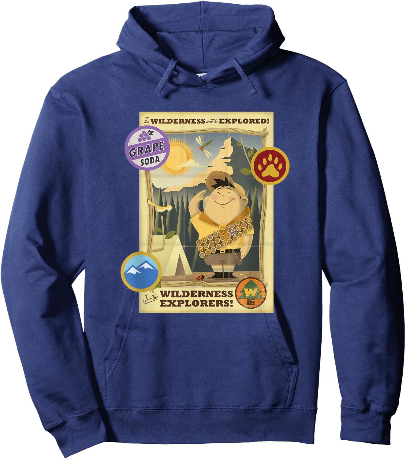 Disney Pixar Up Join The Wilderness Explorers Vintage Poster Hoodie - Hoodie | Navy
