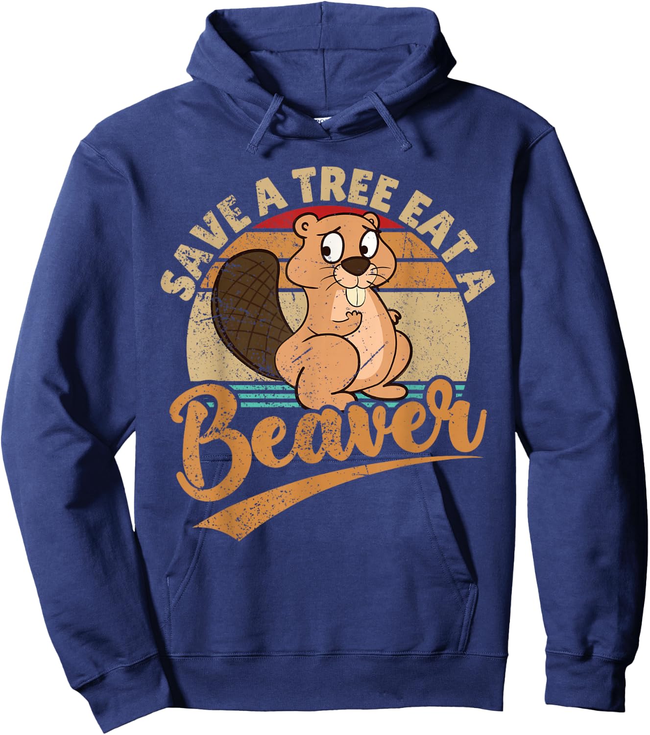 Raunchy Adult Humor Funny Beaver Tree Lover Gag Saying Hoodie - Hoodie | Navy