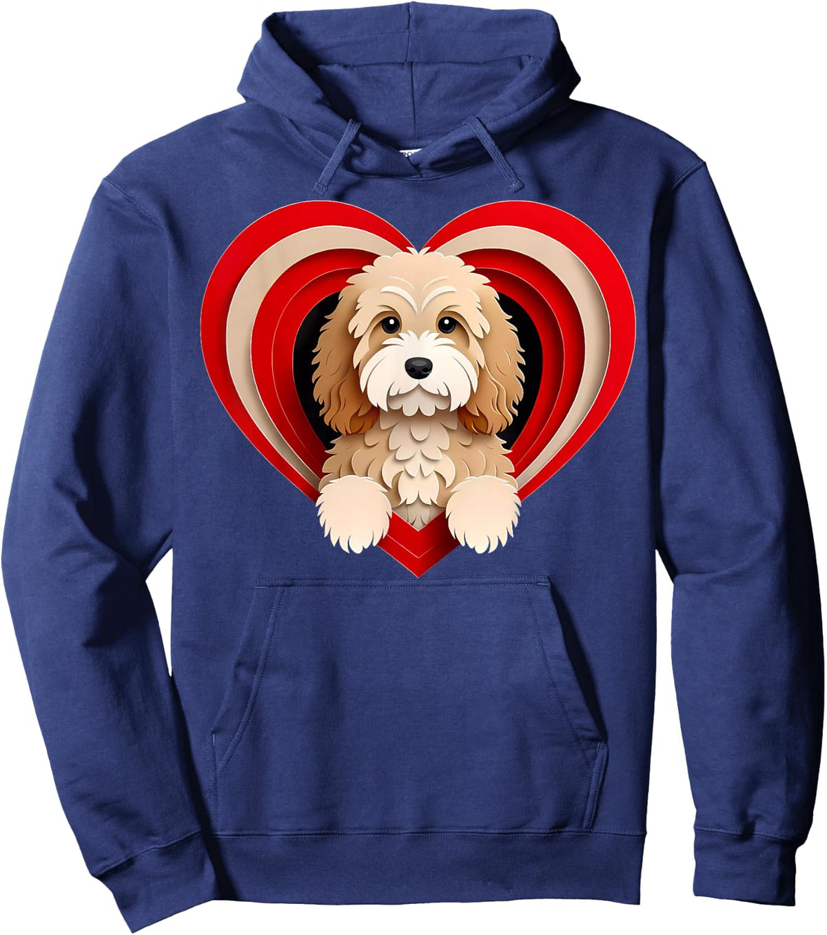 Cockapoo Heart Cute Puppy Dog Lover or Pet Owner Hoodie - Hoodie | Navy