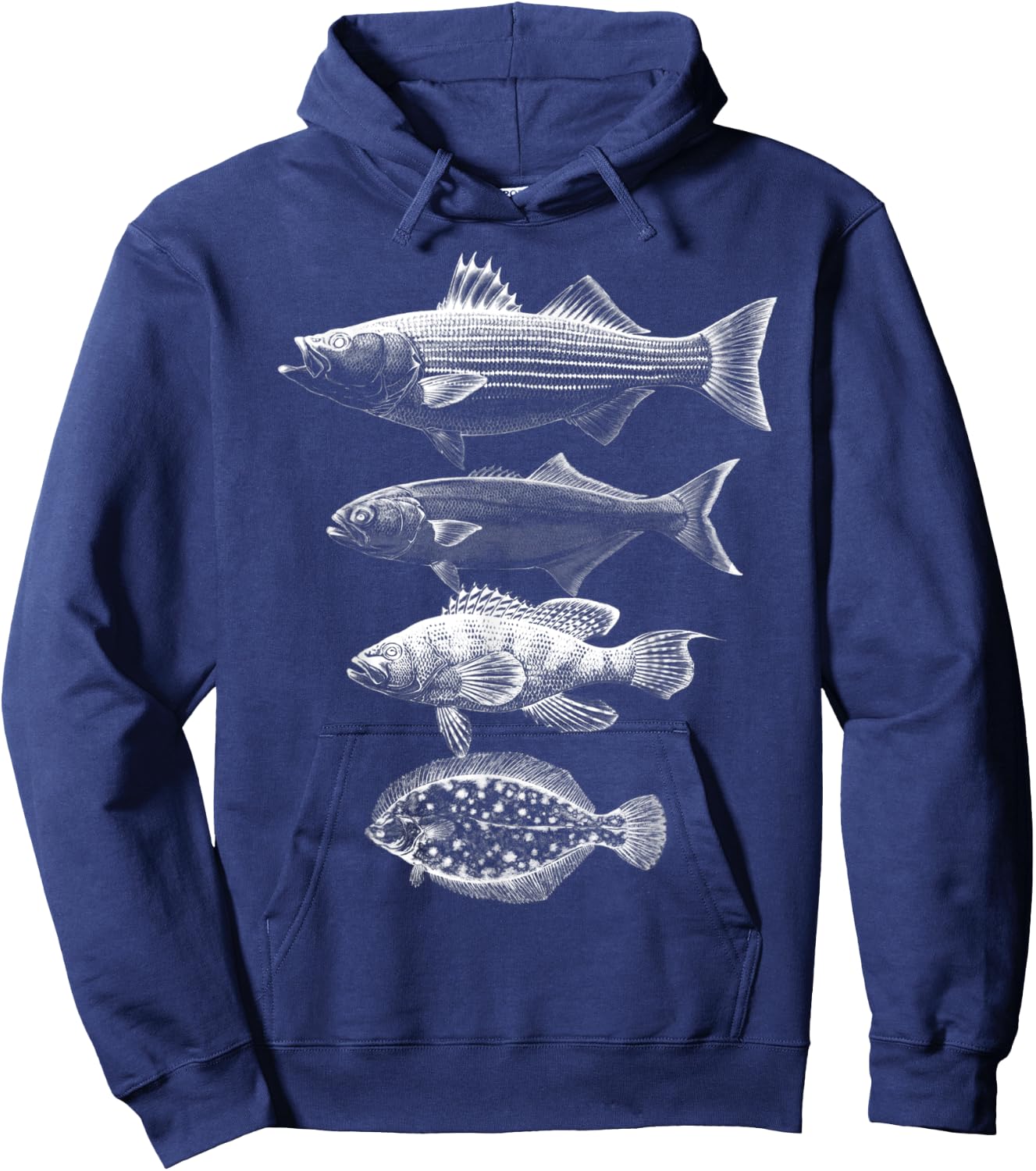 Cape Cod Buzzards Bay Fishing Slam Striper Bluefish Bass Hoodie - Hoodie | Navy