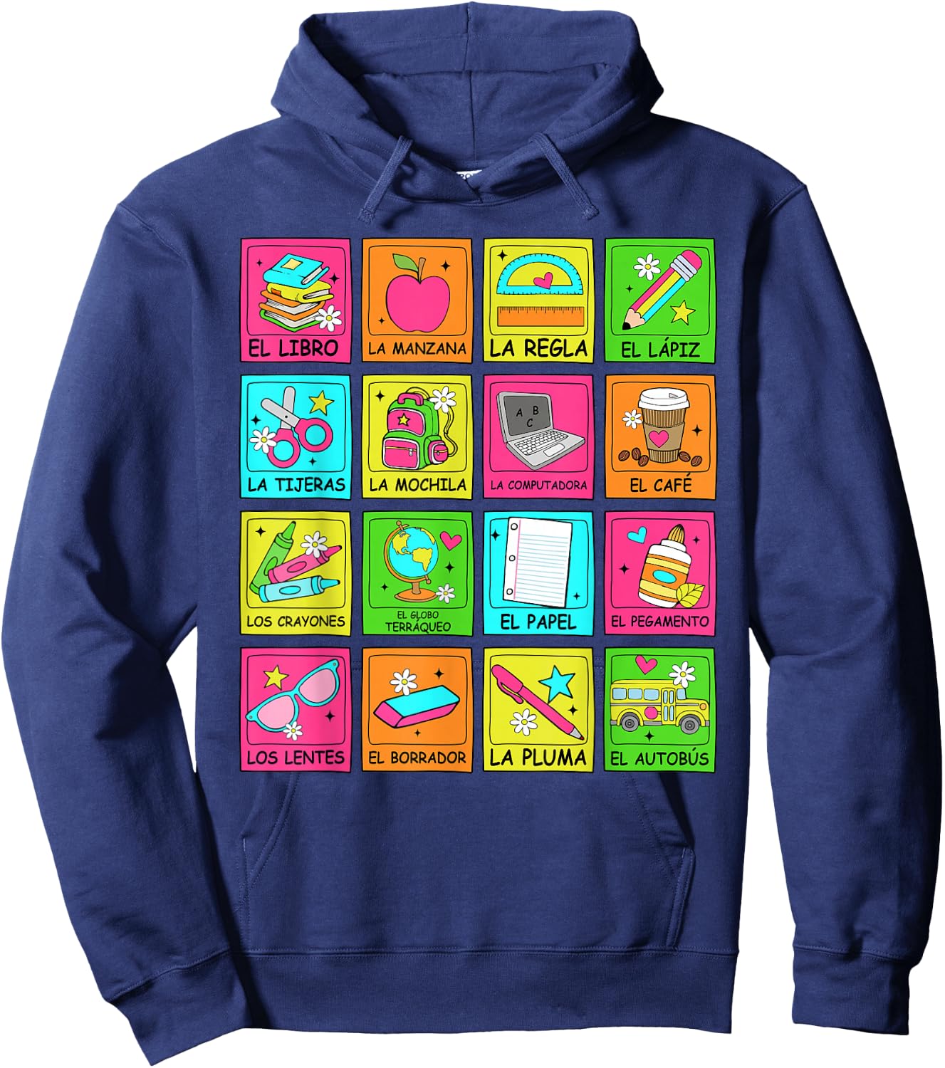 Maestra Bilingue Back To School Spanish Teacher Student Hoodie - Hoodie | Navy