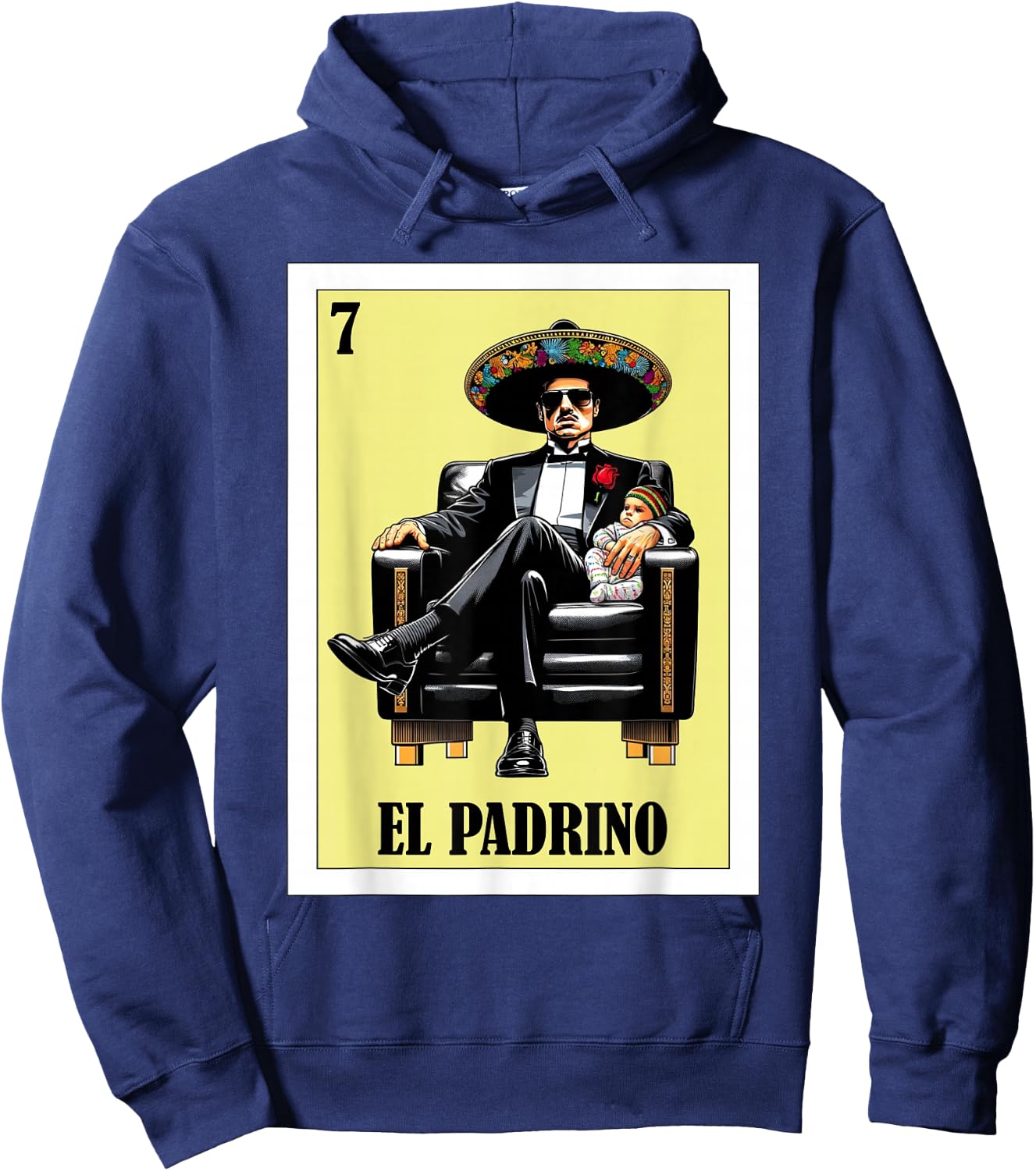 Funny Mexican Baptism Design - El Padrino Hoodie - Hoodie | Navy