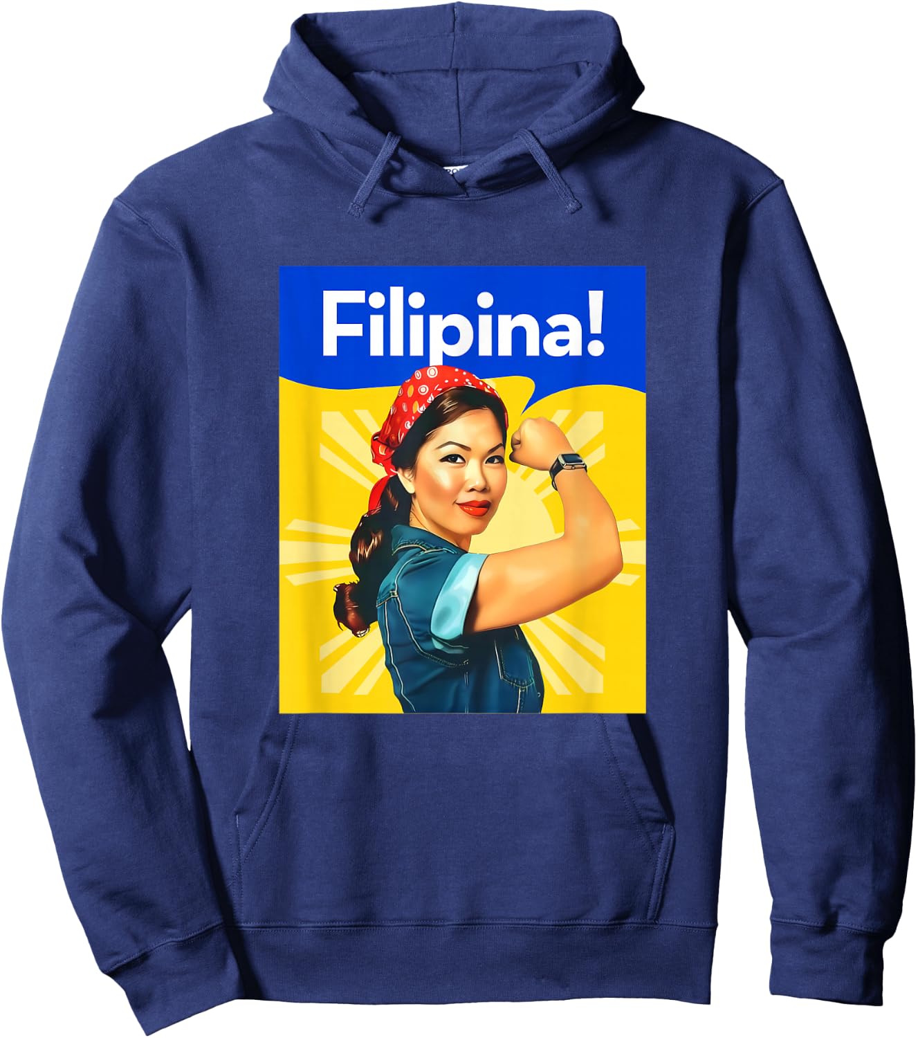 Pinoy Pride - Proud and Strong Filipina Hoodie - Hoodie | Navy