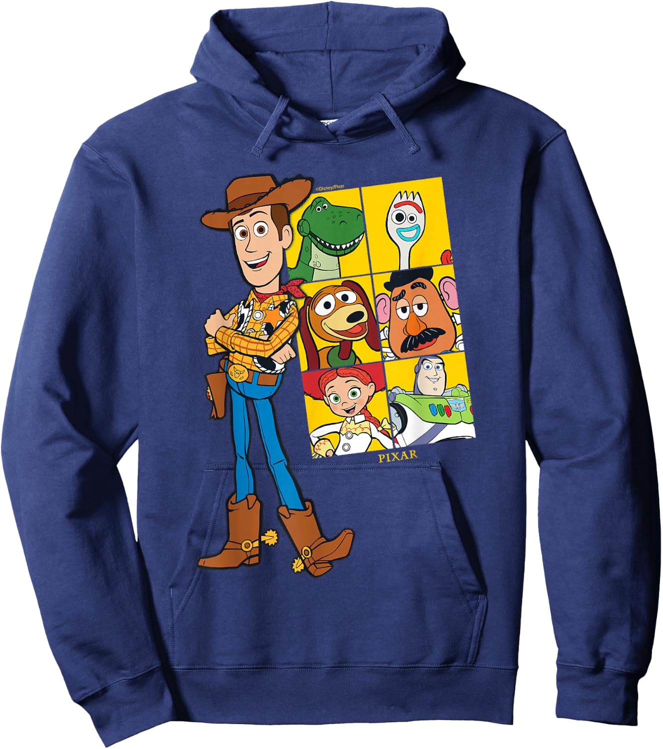 Disney Pixar Toy Story Woody & Friends Grid Hoodie - Hoodie | Navy