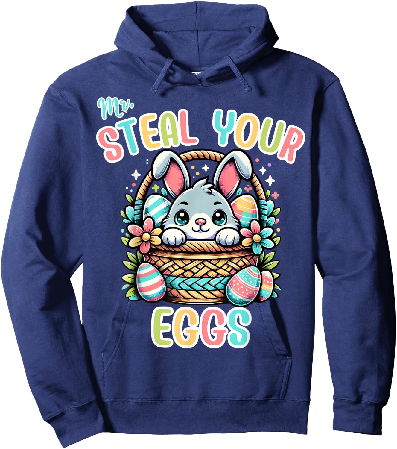 Mr. Steal Your Eggs Baby Boys Girls Funny Kids Bunny Ester Hoodie - Hoodie | Navy