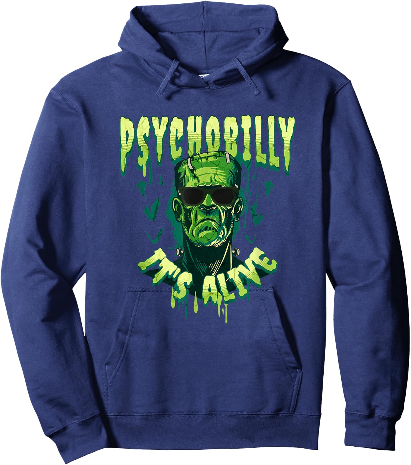 Psychobilly Rockabilly Music - It's alive - Retro Hoodie - Hoodie | Navy