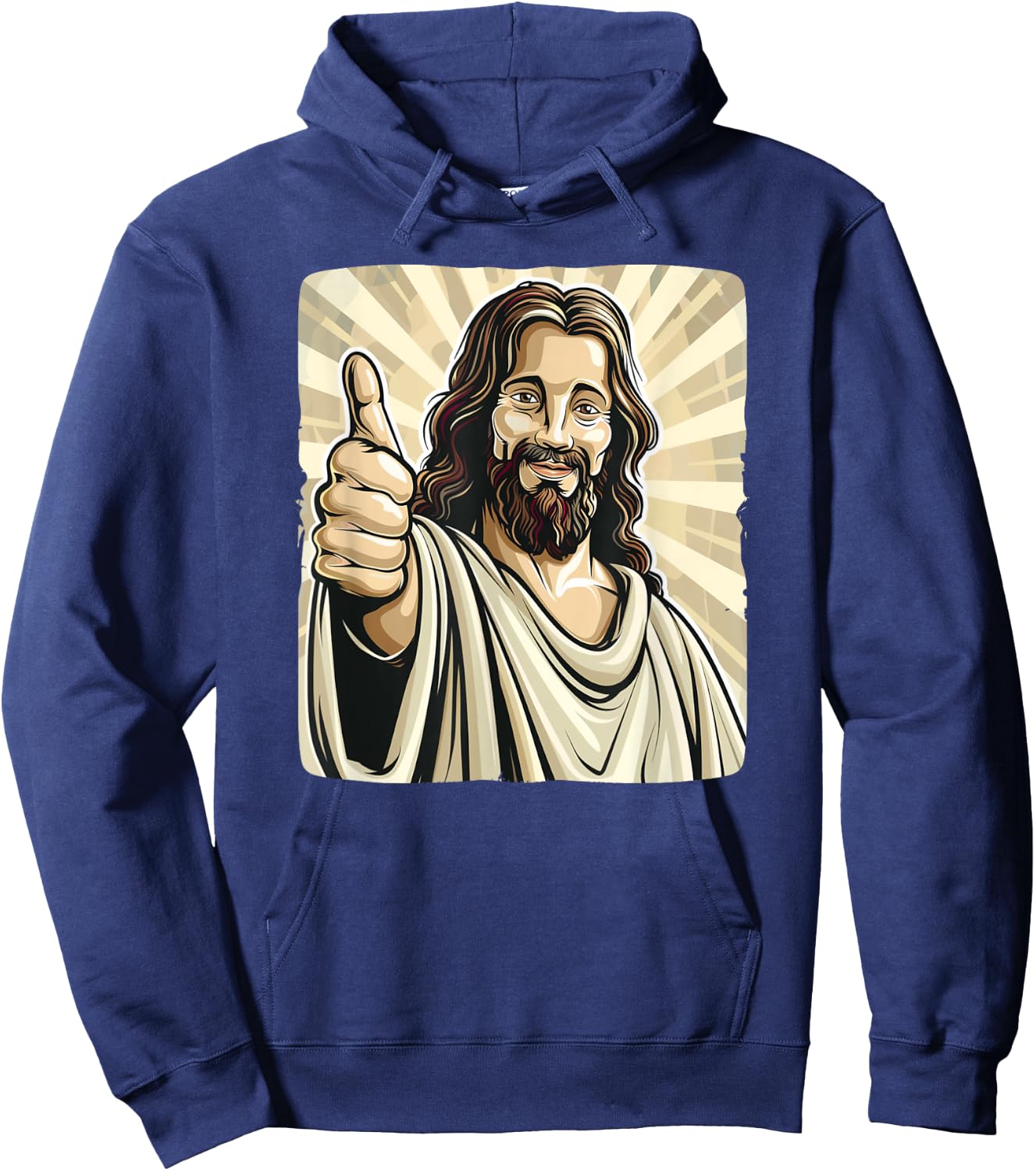 Funny thumb up with Jesus Christ Costume Hoodie - Hoodie | Navy