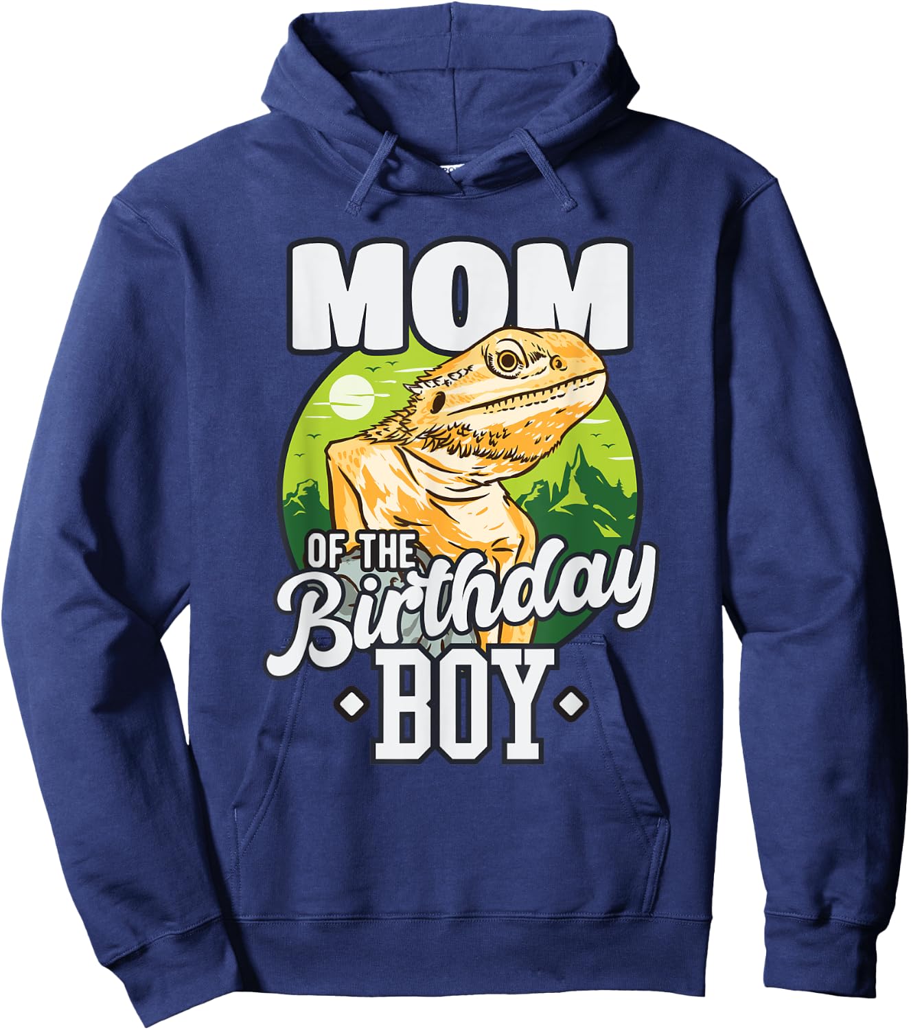 Mom of Birthday Boy Bearded Dragon Birthday Party Hoodie - Hoodie | Navy
