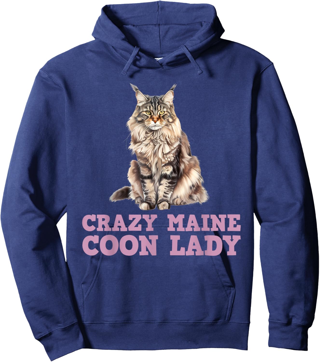 Maine Coon Mama CRAZY MAINE COON LADY Funny Women Hoodie - Hoodie | Navy