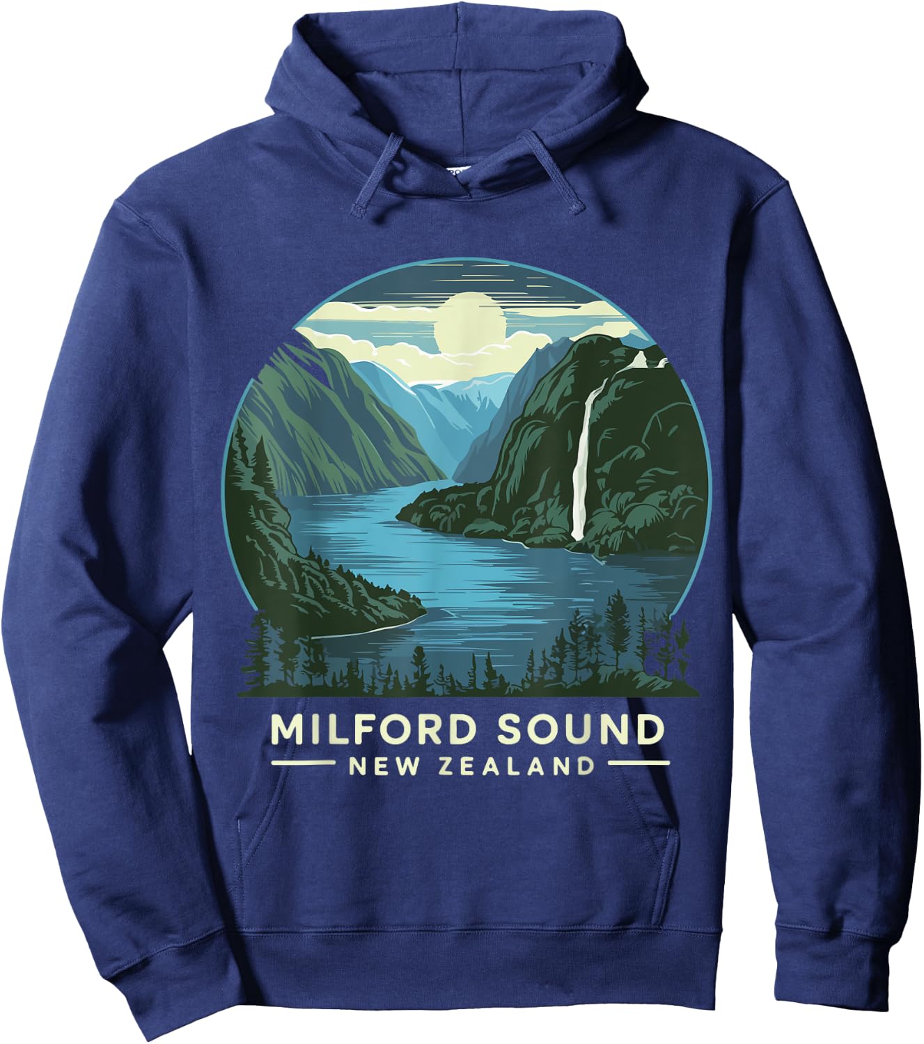 New Zealand Milford Sound Hiking Costume Fjord Hike Hoodie - Hoodie | Navy