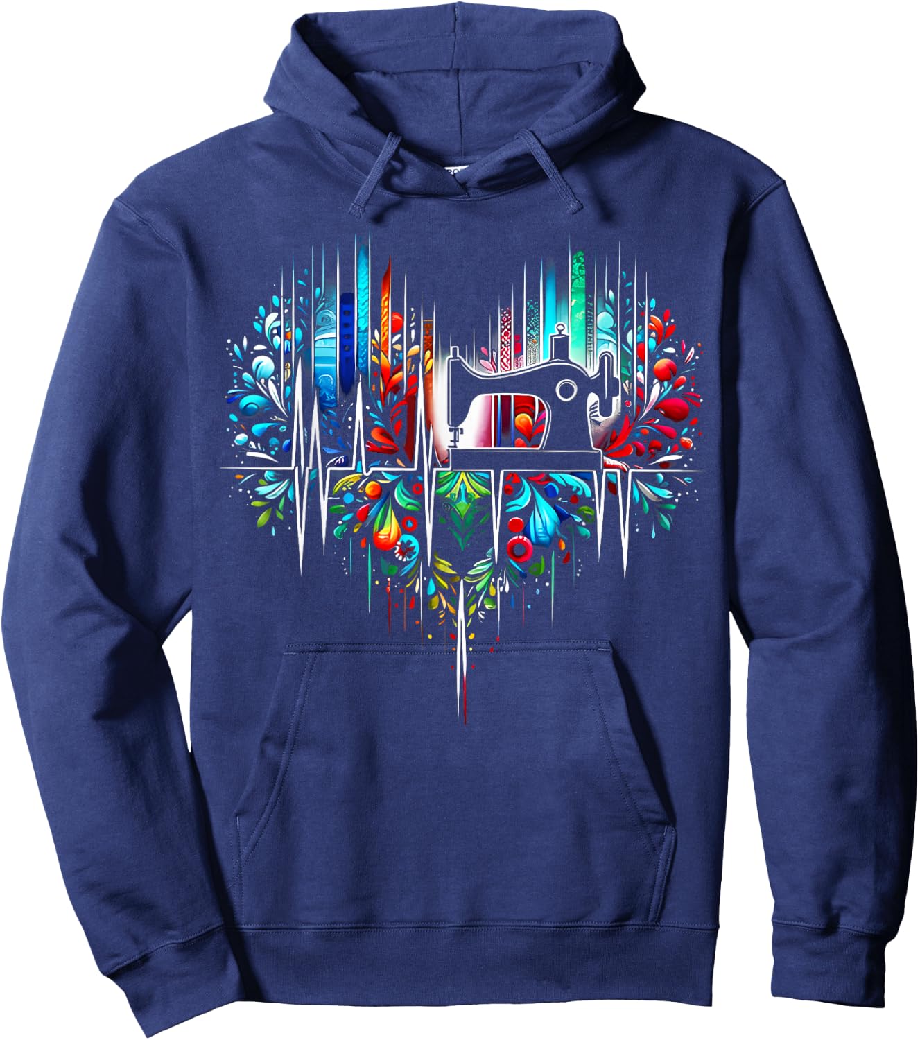 Sewing is My Heart Funny Quilting Sewing Fabric Hoodie - Hoodie | Navy