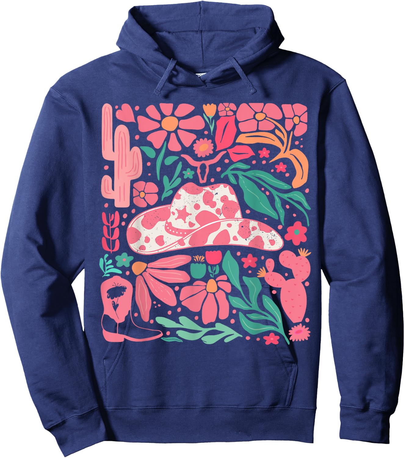 Howdy Southern Western Girl Country Rodeo Cowgirl Vintage Hoodie - Hoodie | Navy