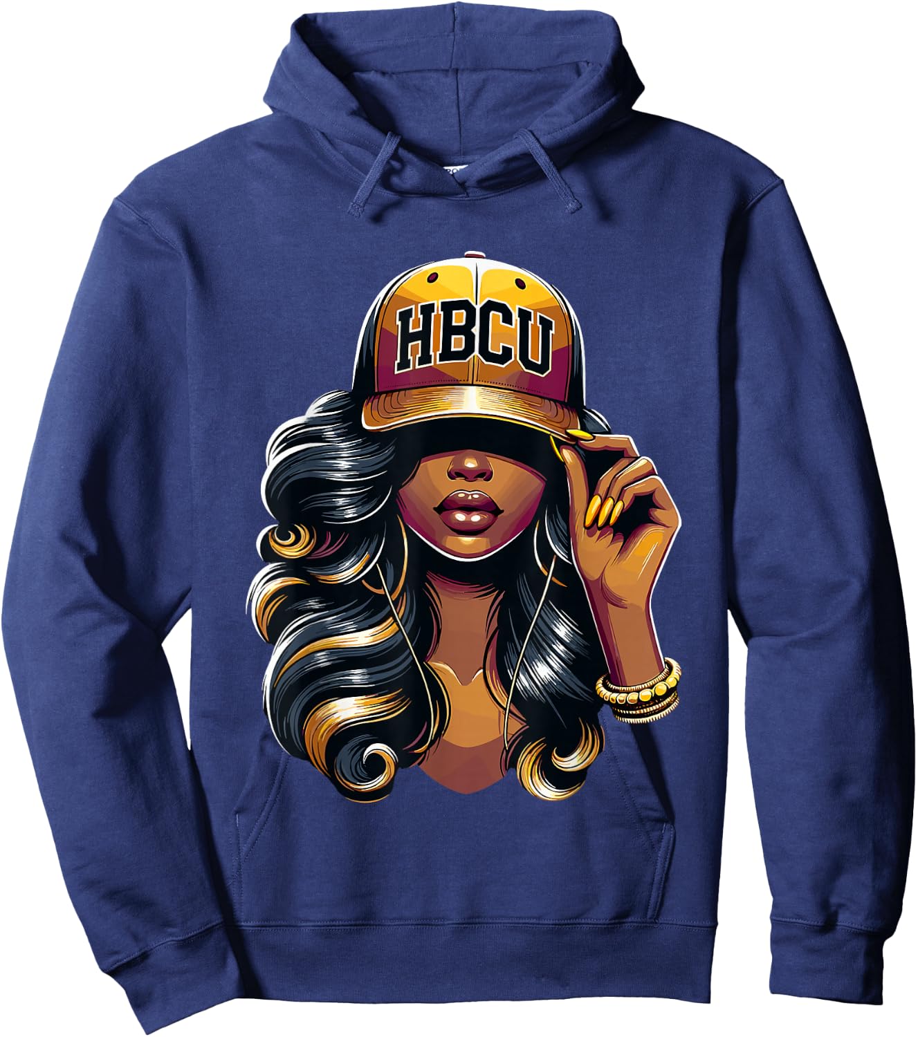 Beautiful Black Educated Girl HBCU Hoodie - Hoodie | Navy