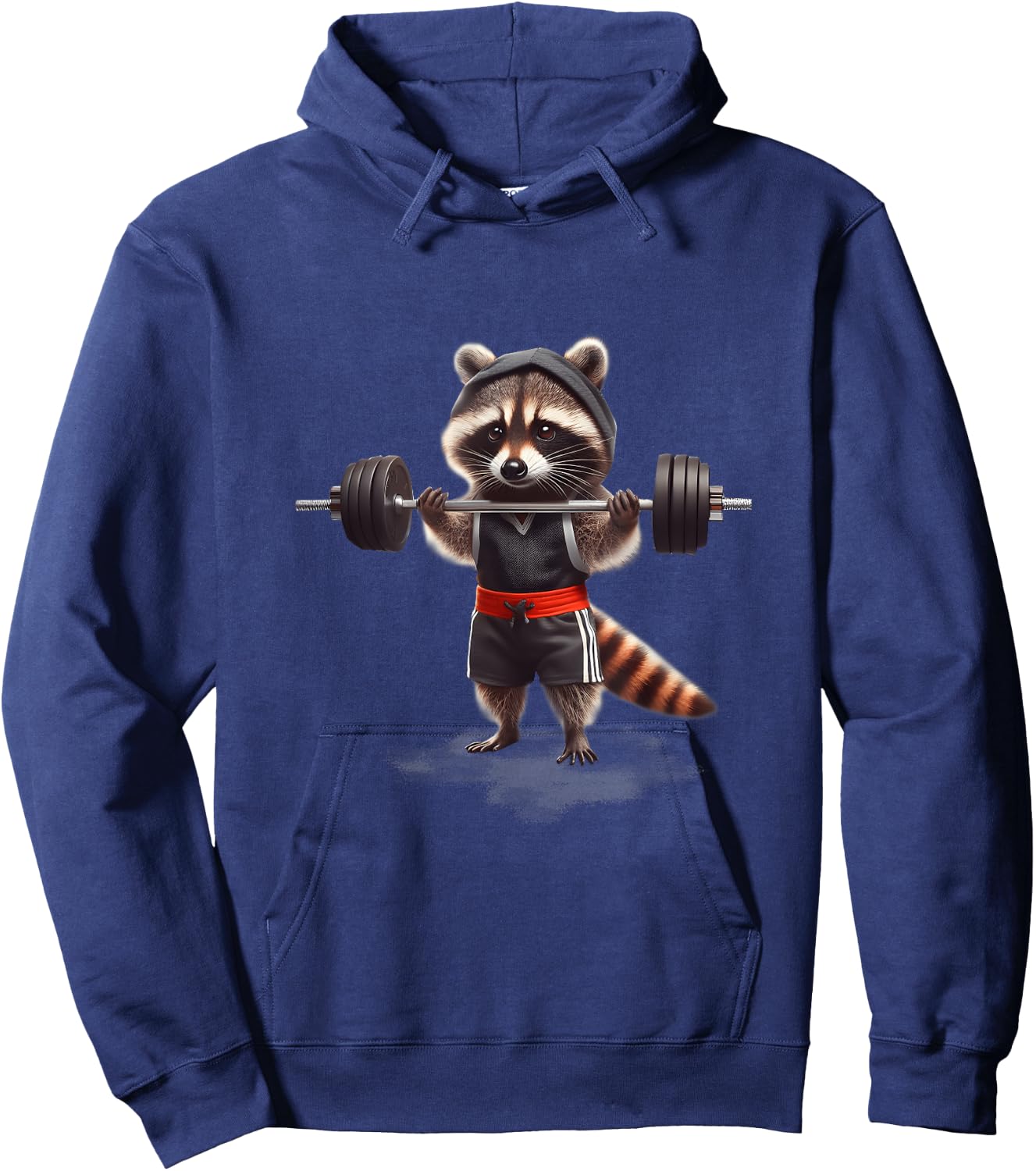 Weightlifting Ripped Raccoon Gym Workout Muscled Raccoon Hoodie - Hoodie | Navy