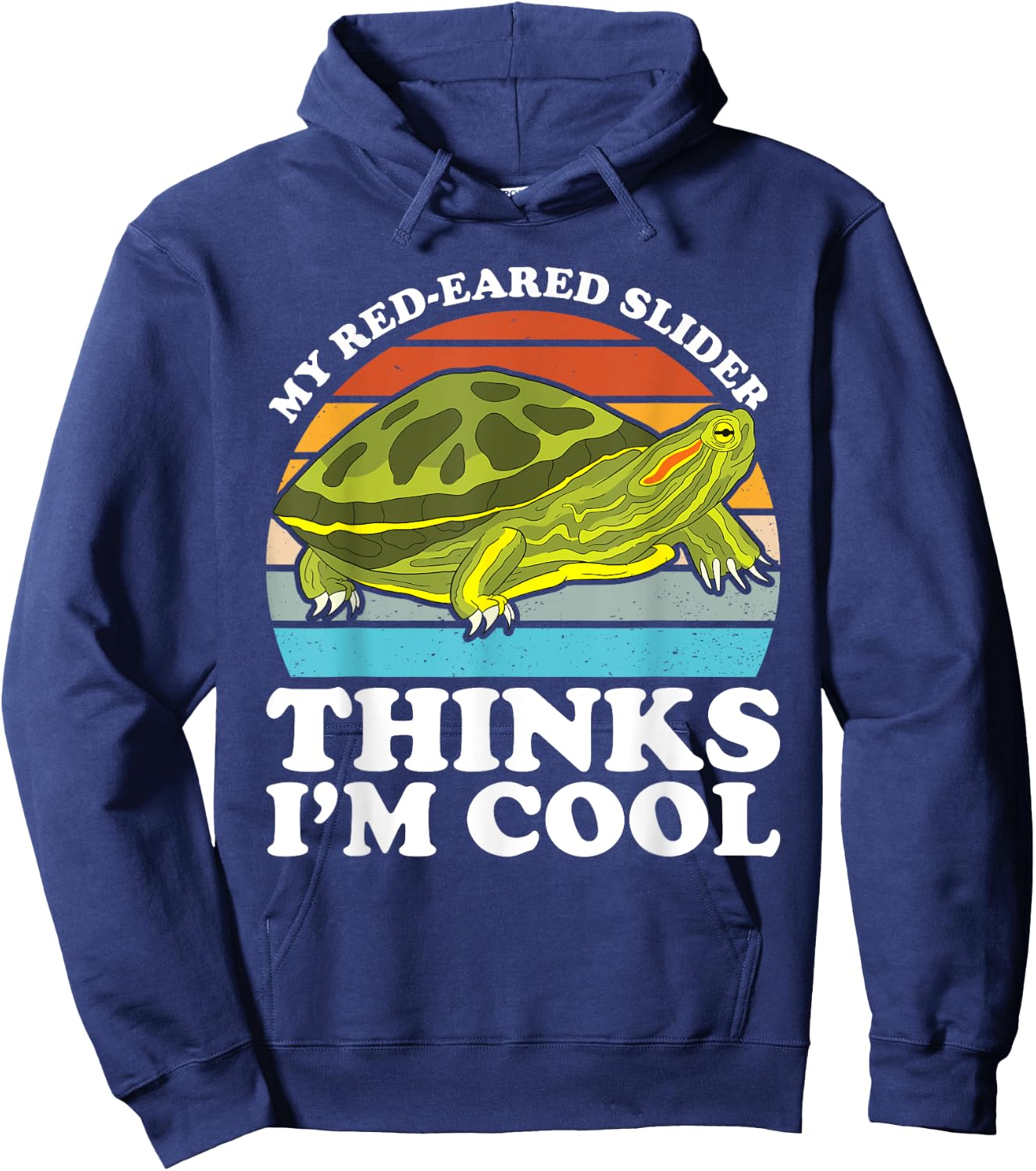 Red Eared Turtle Red Eared Tortoise Red Eared Slider Turtle Hoodie - Hoodie | Navy
