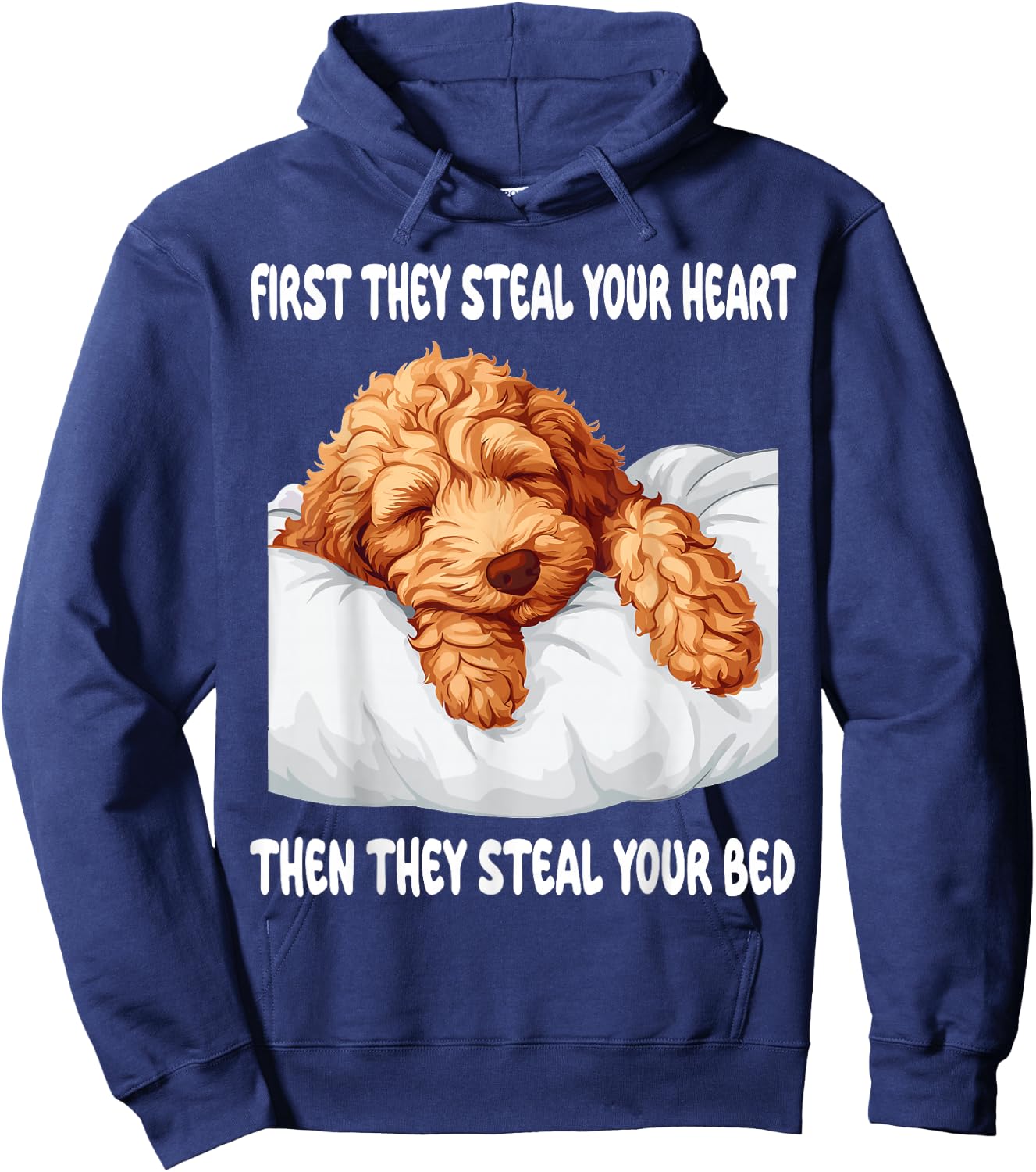 Goldendoodle Sleeping Pajamas Nightgown Hoodie - Hoodie | Navy