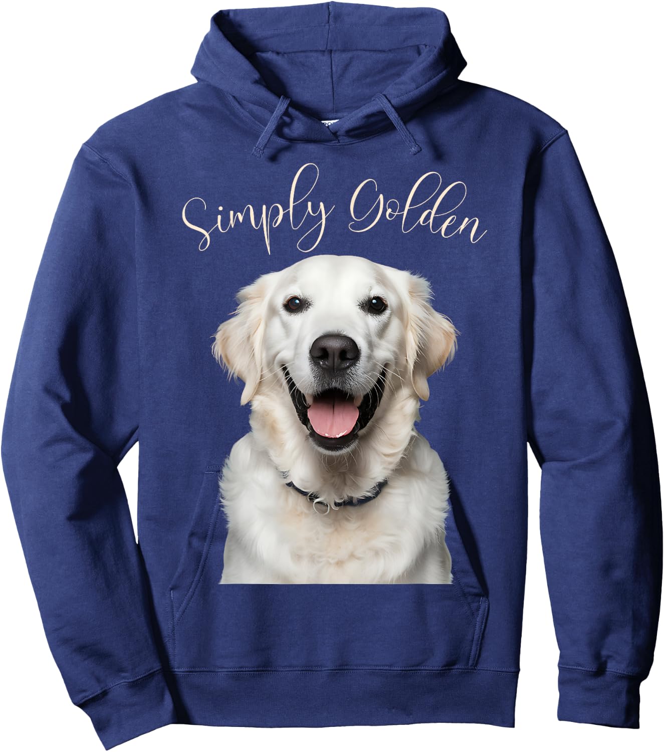 White English Cream Golden Retriever Cute 'Simply Golden' Hoodie - Hoodie | Navy
