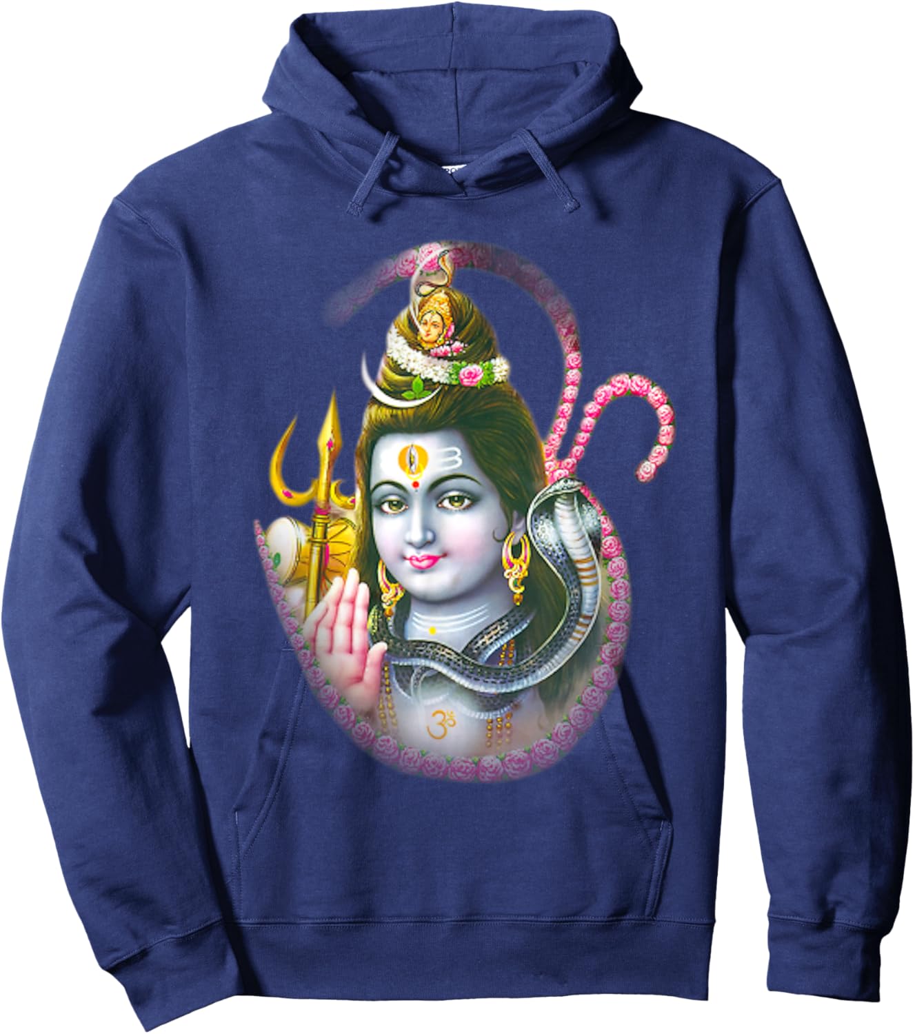 Yoga Shirts Spiritual Hindu God Krishna Meditation Hoodie - Hoodie | Navy