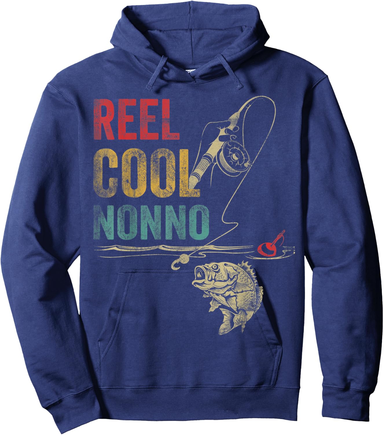 Reel Cool Nonno Fish Fishing Shirt Father's Day Hoodie - Hoodie | Navy