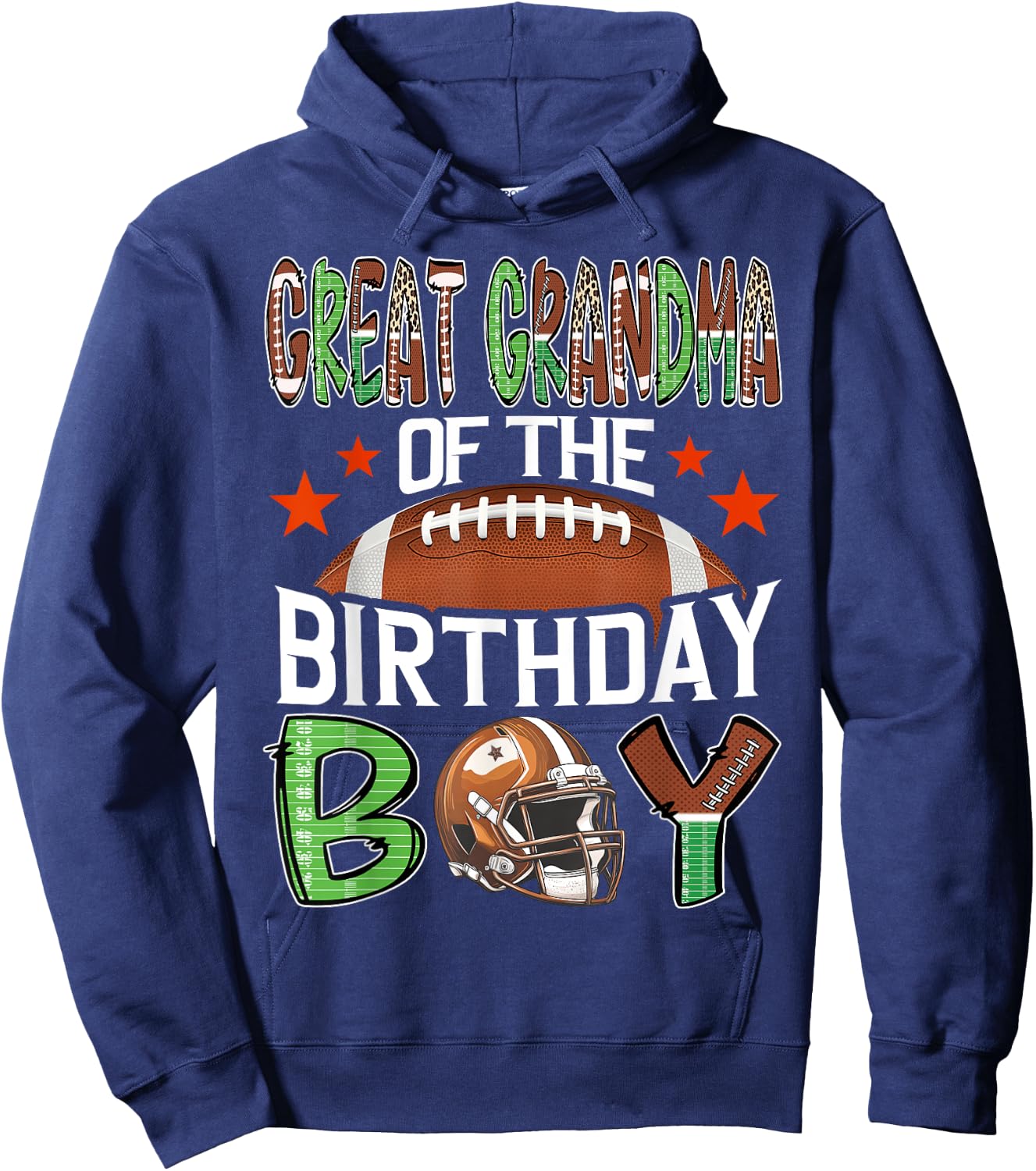 Great Grandma Of The Birthday Boy Game Day Football Hoodie - Hoodie | Navy