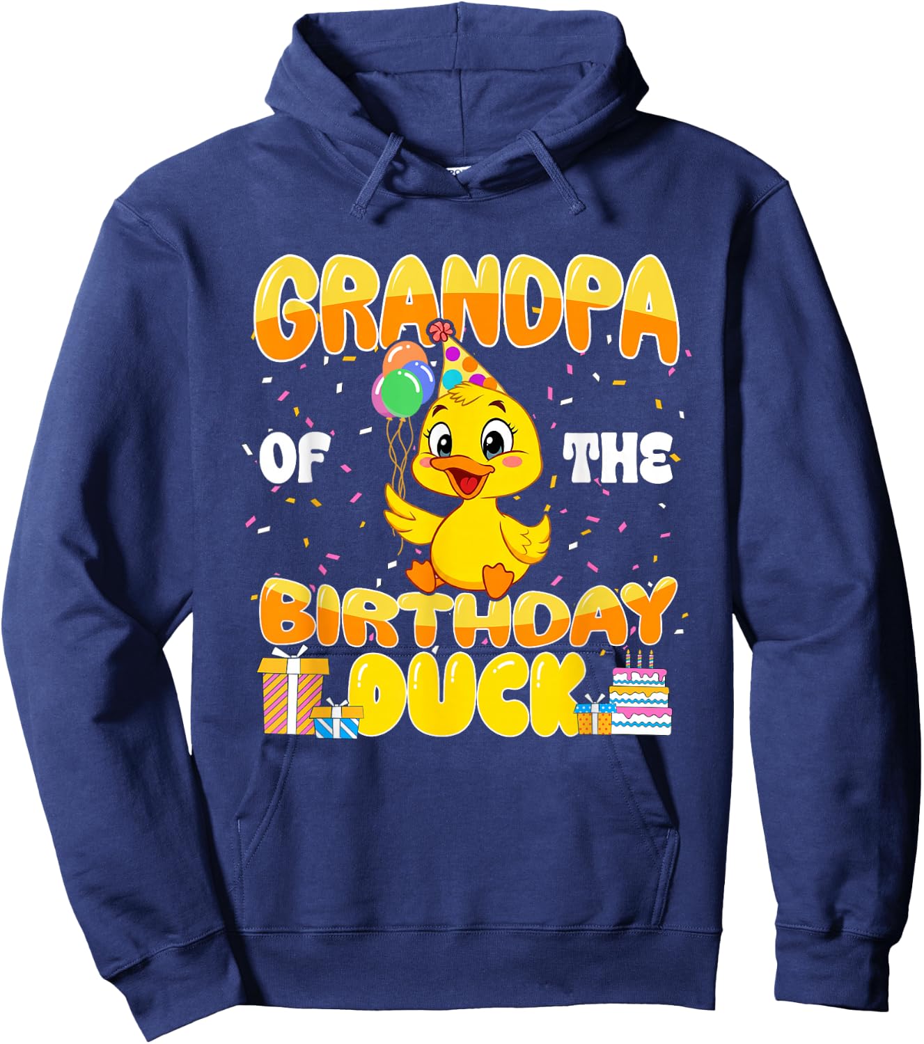 Grandpa of The Birthday Duck Boy Rubber Duck Bday Family Hoodie - Hoodie | Navy